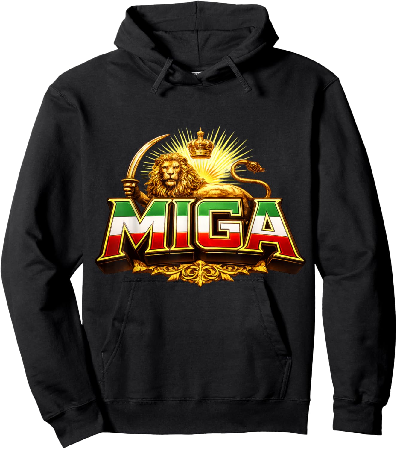 MIGA, Make Iran Great Again,Freedom,Pahlavi,Flag,Lion Hoodie - Hoodie | Black