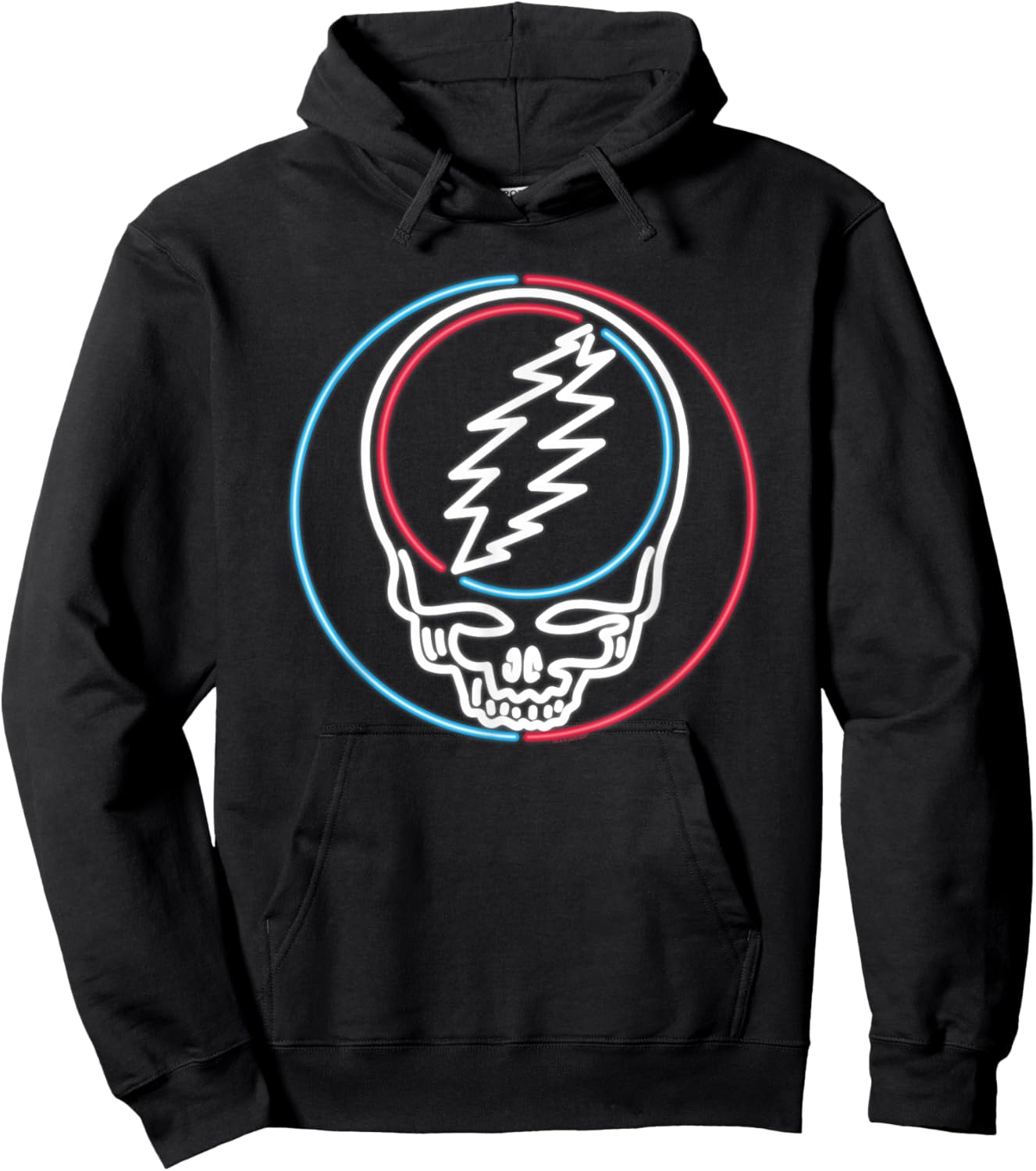 Grateful Dead Glowing Neon Sign Steal Your Face Vintage Band Hoodie - Hoodie | Black