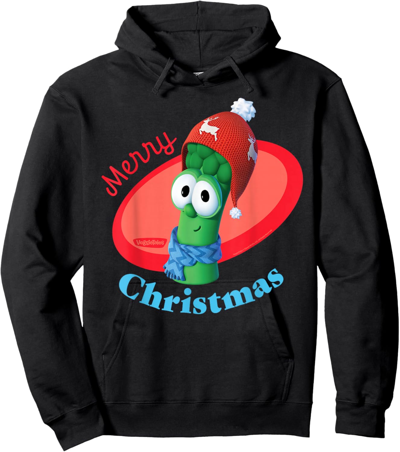 VeggieTales Merry Christmas Junior Asparagus Hoodie - Hoodie | Black