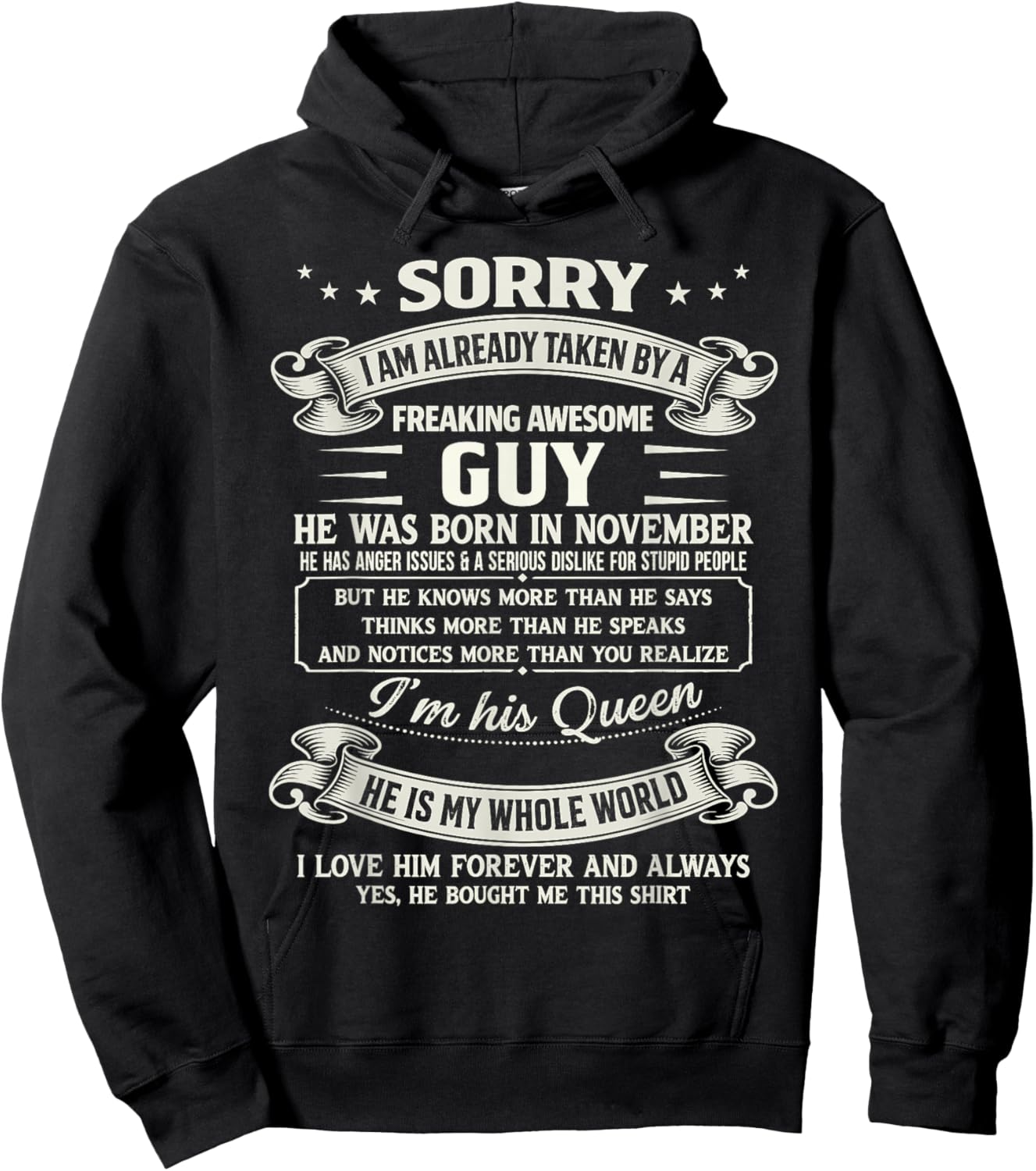 I Am Already Taken by Freaking Awesome Guy Born in November Hoodie - Hoodie | Black
