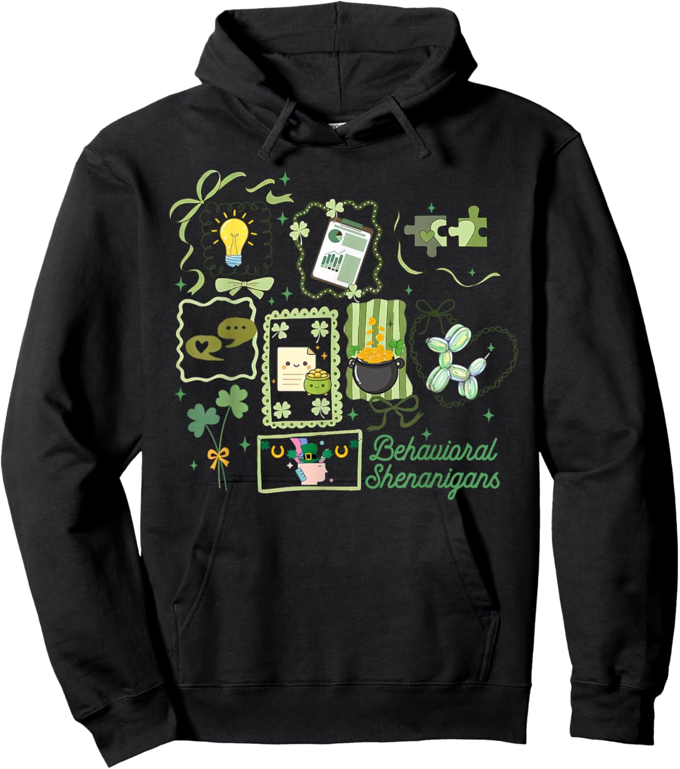 Stamp Behavior Therapy RBT ABA Therapist St Patrick's Day Hoodie - Hoodie | Black