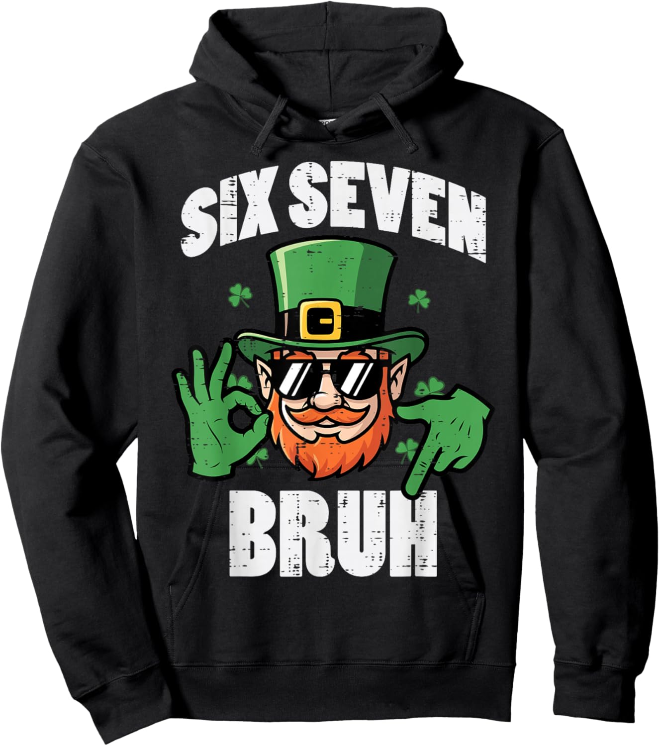 Six Seven Bruh 6 7 St Patricks Day 67 Paddys Kids Boys Youth Hoodie - Hoodie | Black