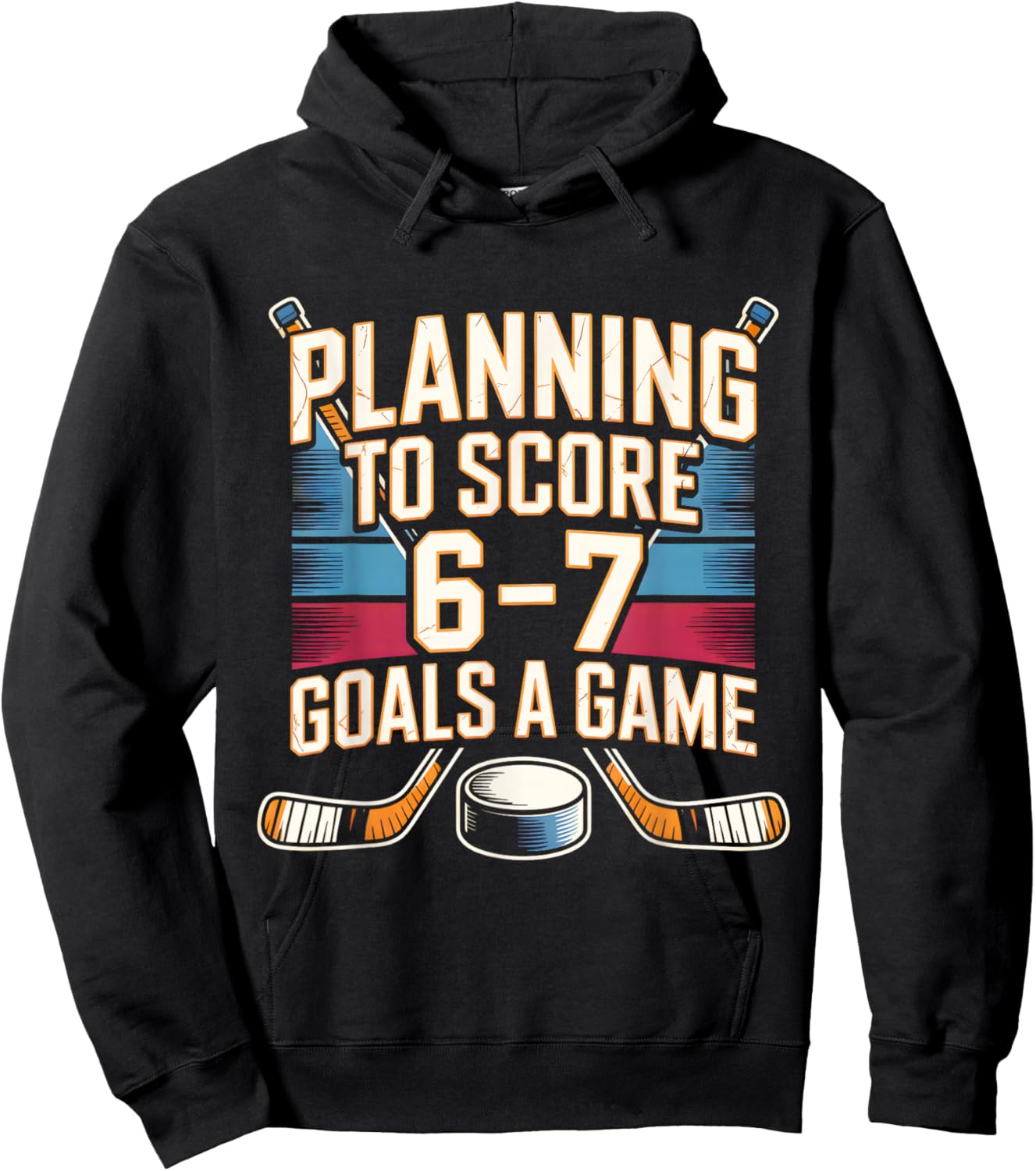 67 Hockey Meme Planning to Score 6 7 Goals Kids Brainrot Hoodie - Hoodie | Black