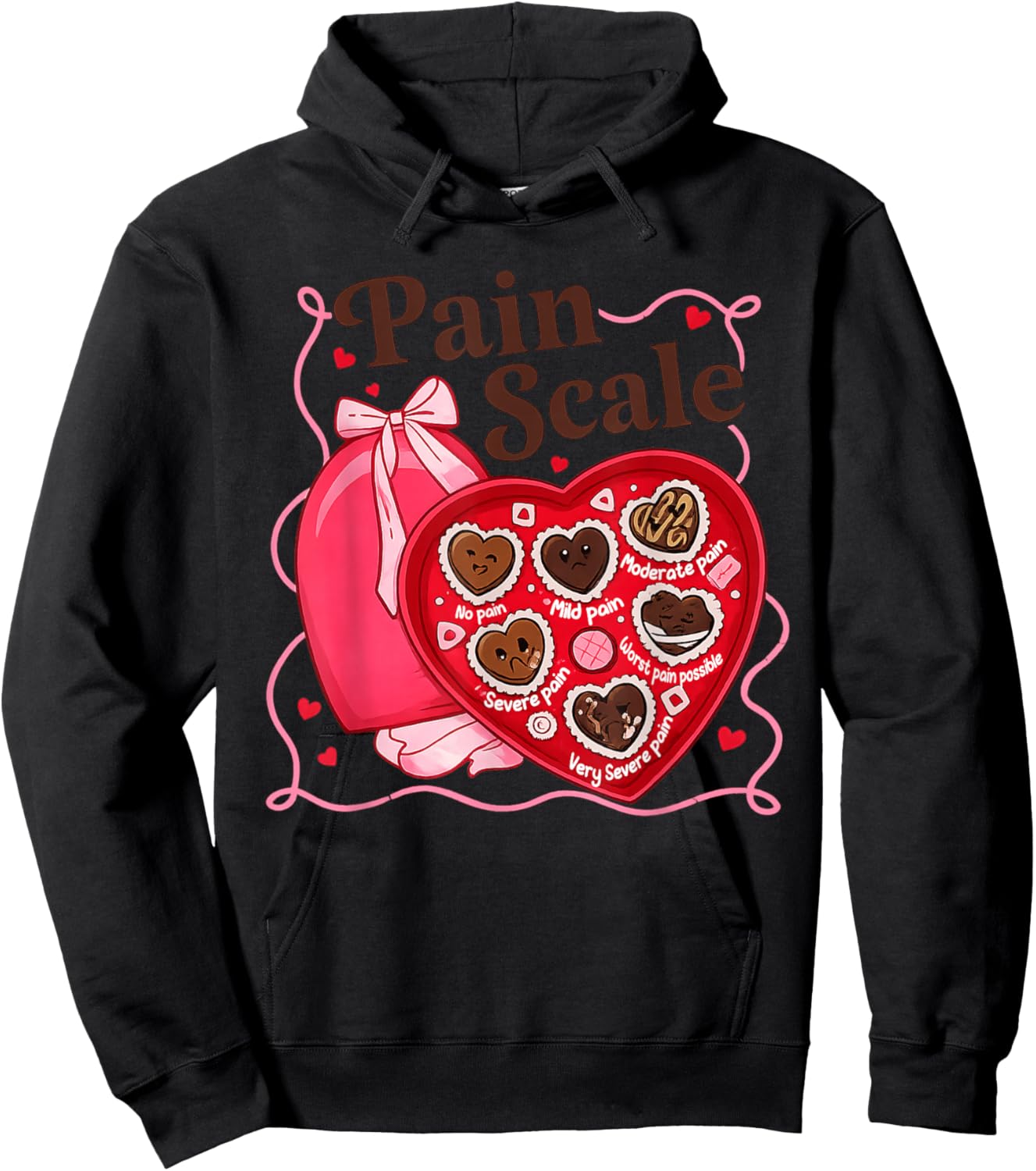 Pain Scale Valentines Shirt Funny Nurse Doctor Medical Hoodie - Hoodie | Black