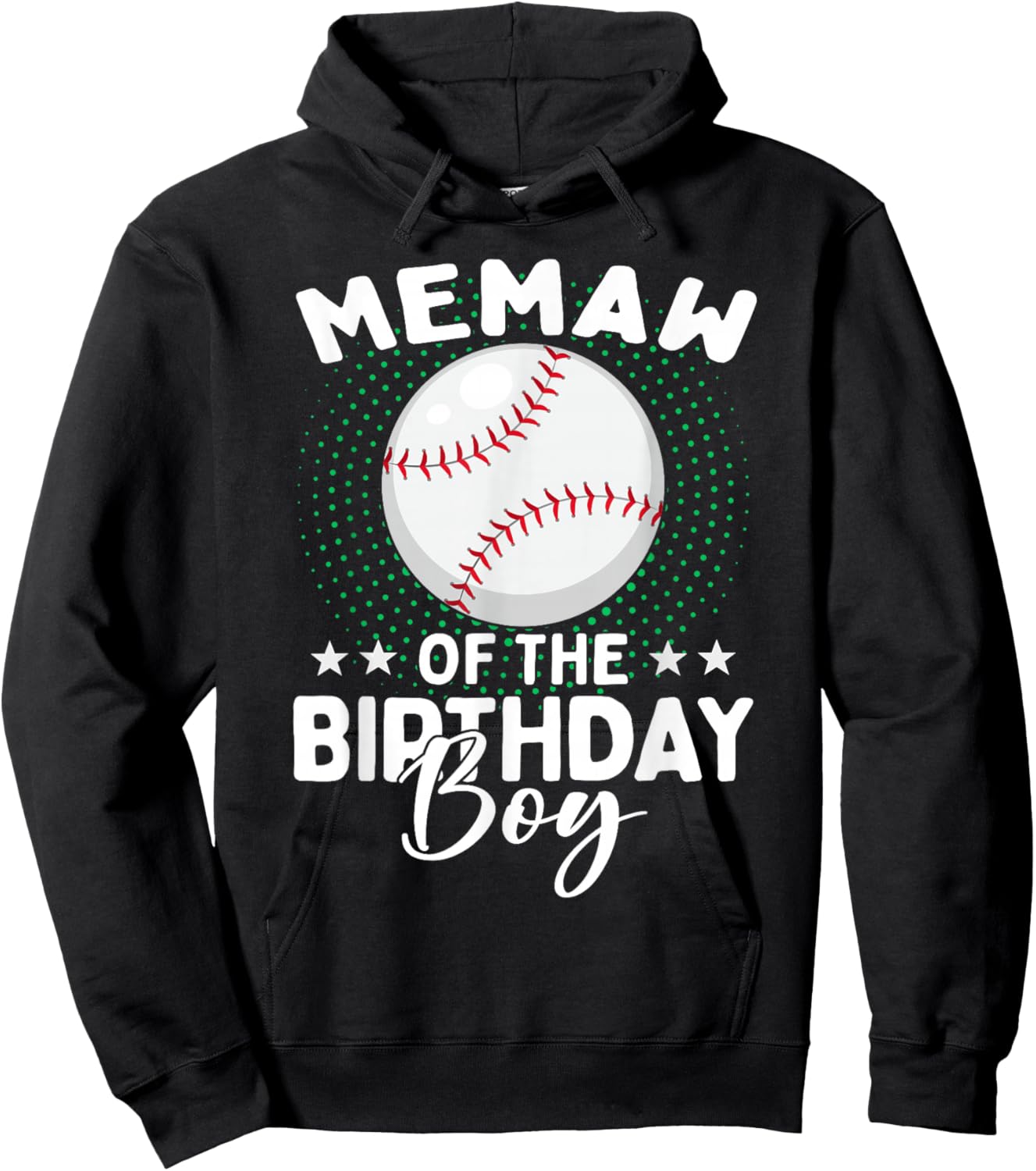 Memaw of The Birthday Boy Baseball Player Birthday Hoodie - Hoodie | Black