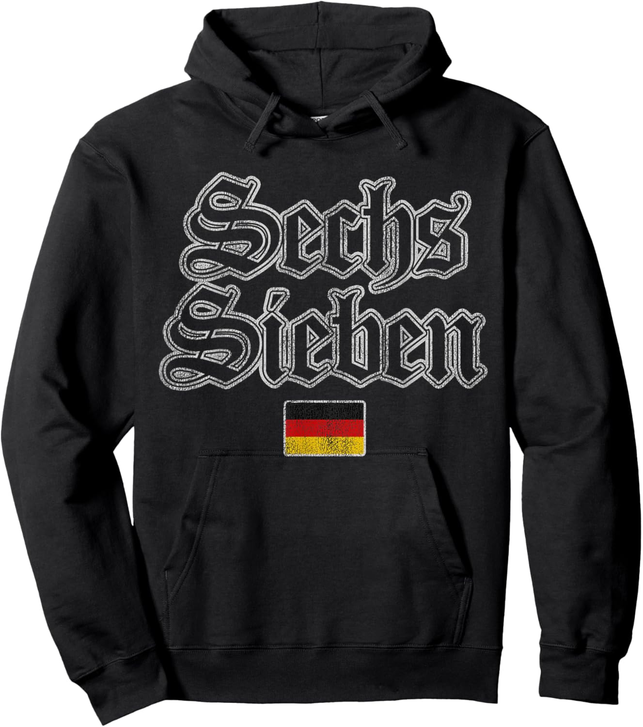 Vintage Sechs Sieben Six Seven 67 in German Flag of Germany Hoodie - Hoodie | Black