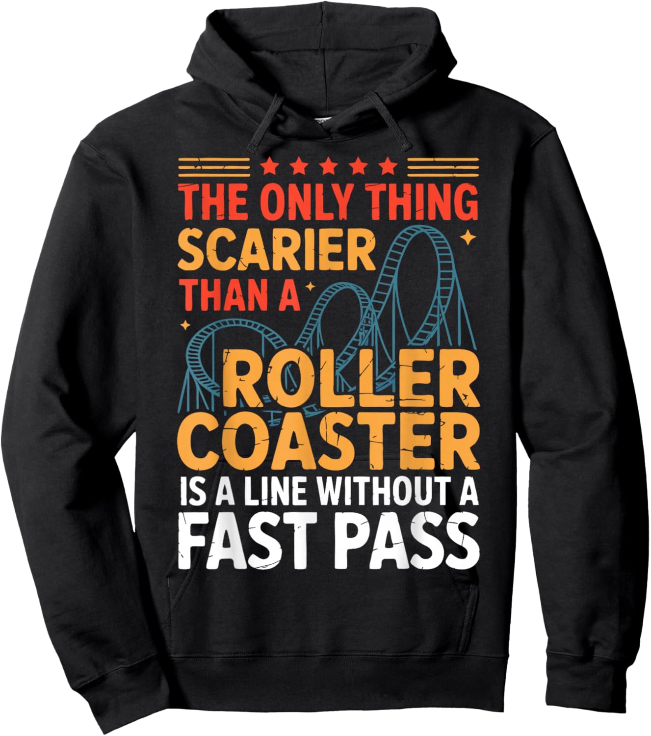 Roller Coaster Fast Pass Theme Park Hoodie - Hoodie | Black