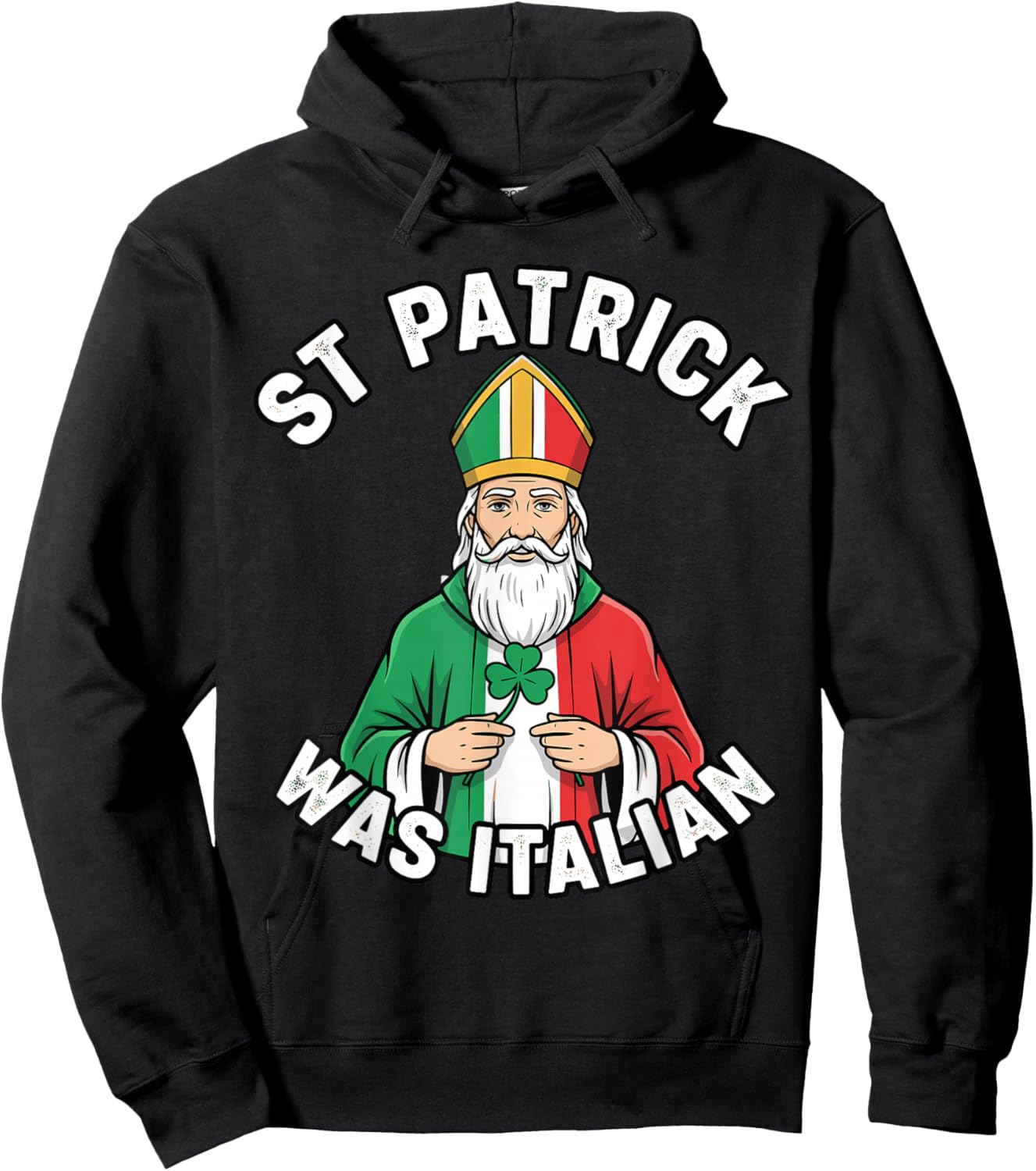 Vintage St Patrick was Italian Shirt Men, St Patricks Day Hoodie - Hoodie | Black