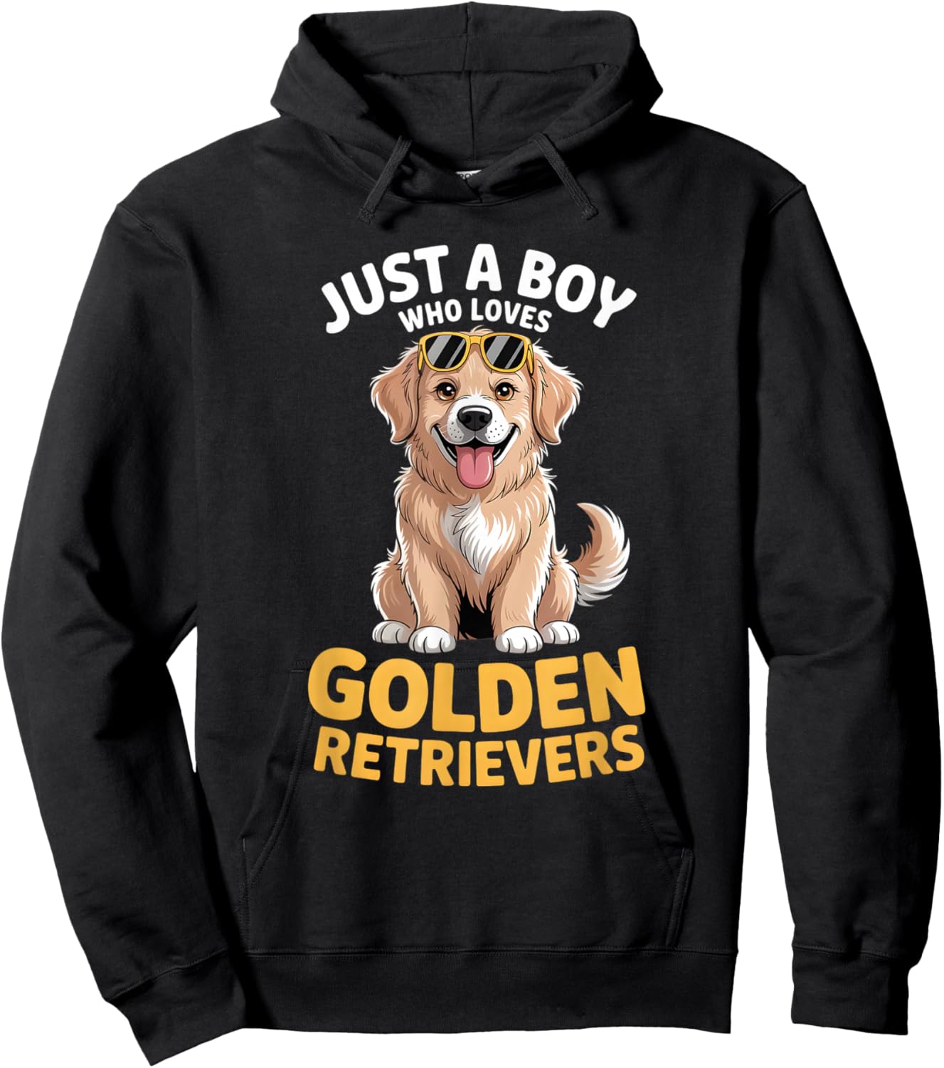 Boys Golden Retriever Hoodie - Hoodie | Black