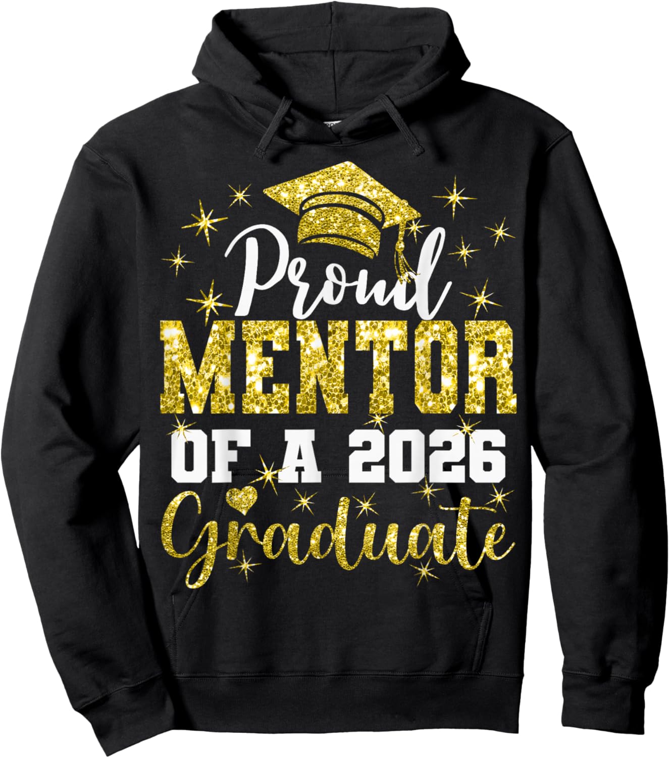 Super Proud Mentor of 2026 Graduate Senior Graduation Family Hoodie - Hoodie | Black