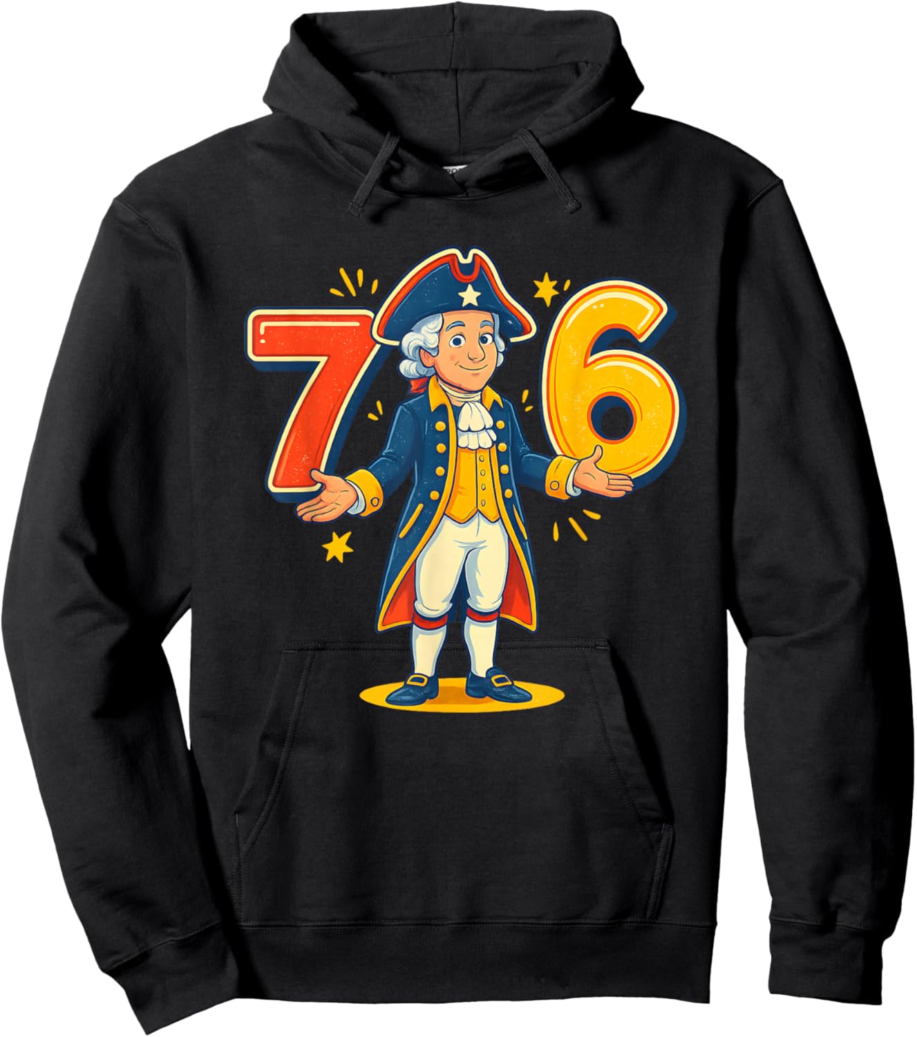 6 7 Funny George Washington Six Seven Meme History Patriotic Hoodie - Hoodie | Black