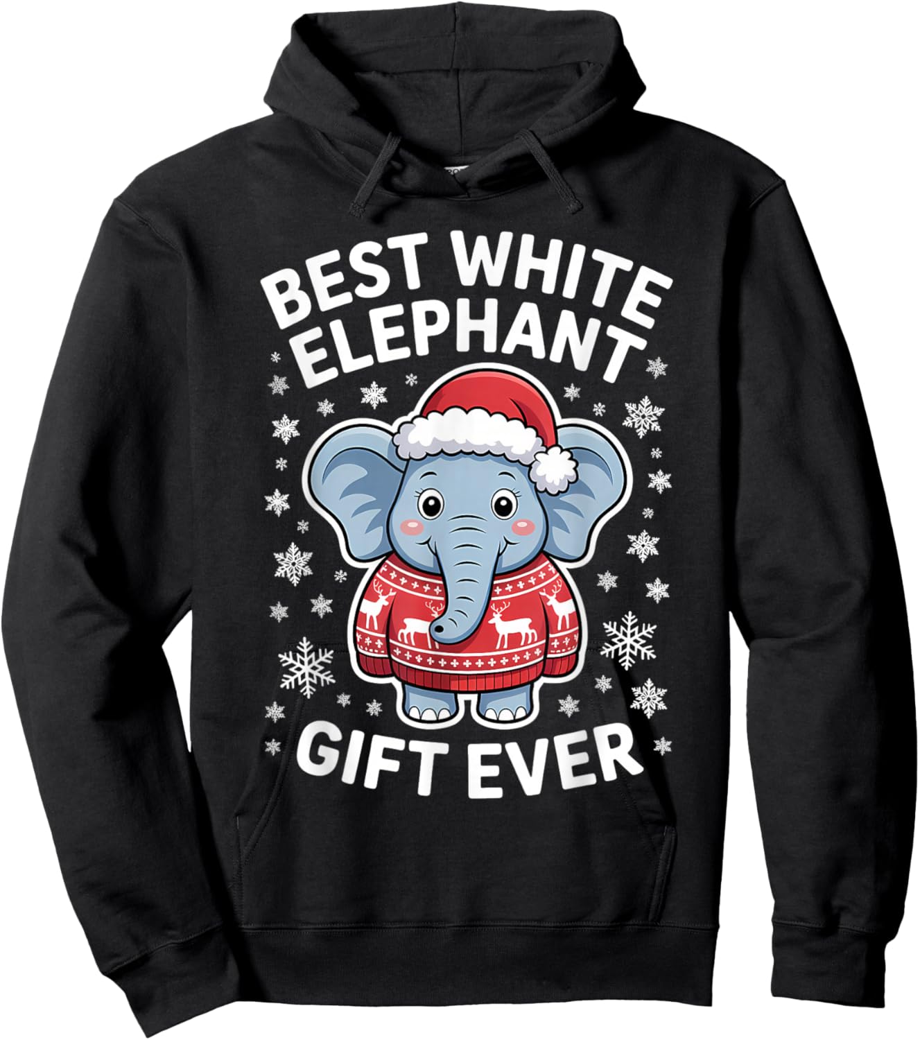 Best White Elephant Ever Funny Design Hoodie - Hoodie | Black