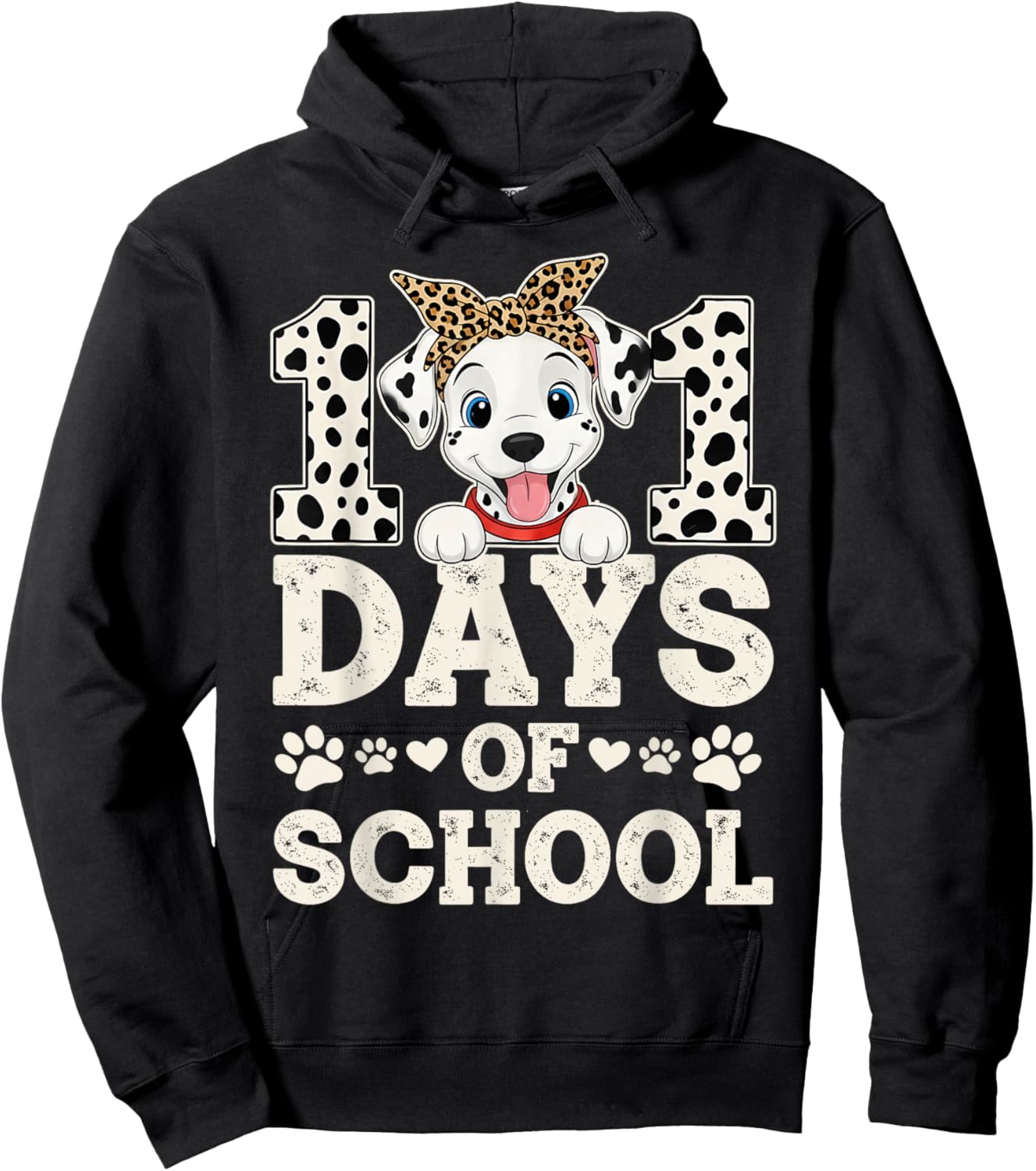Happy 101 Days of School Funny Student Teacher Kids Hoodie - Hoodie | Black