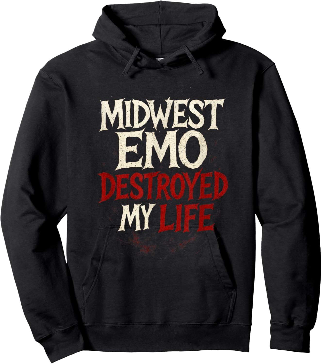 Midwest Emo Destroyed My Life - Nostalgic Music Quote Hoodie - Hoodie | Black