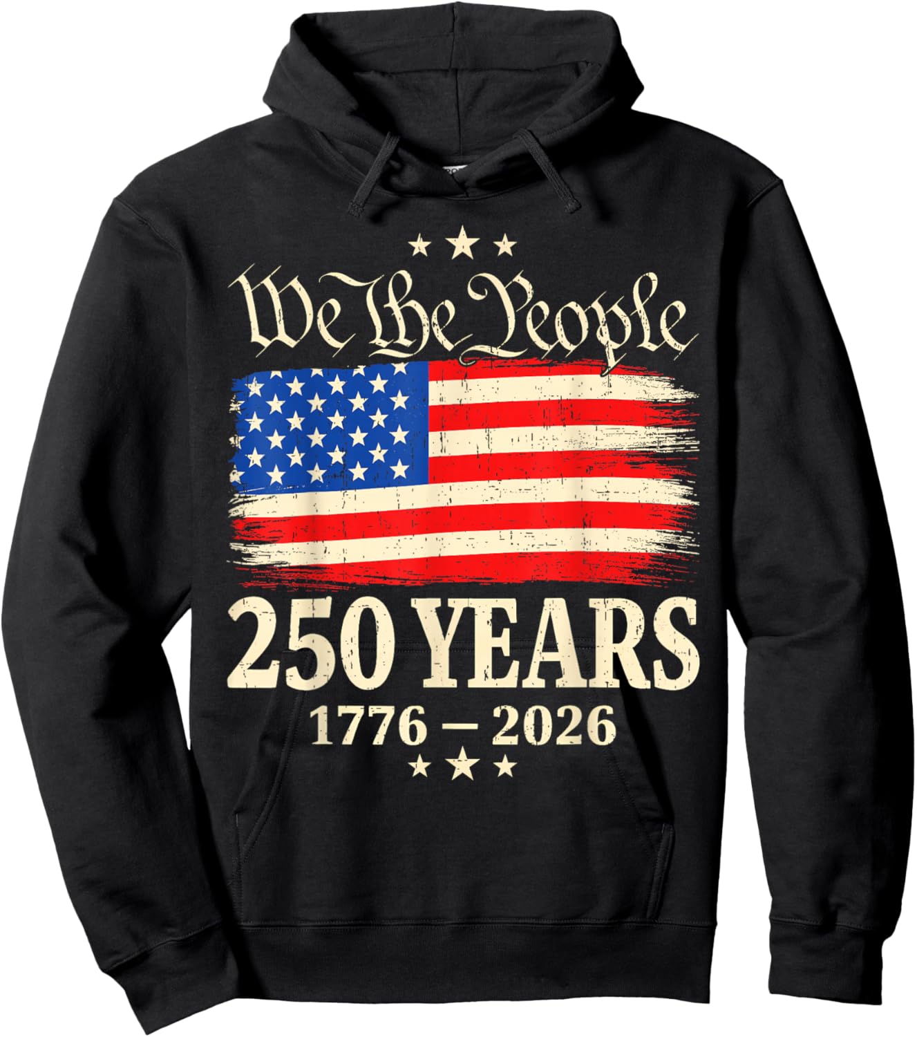 Flag Vintage 250 Years American 1776 2026 250th USA Birthday Hoodie - Hoodie | Black