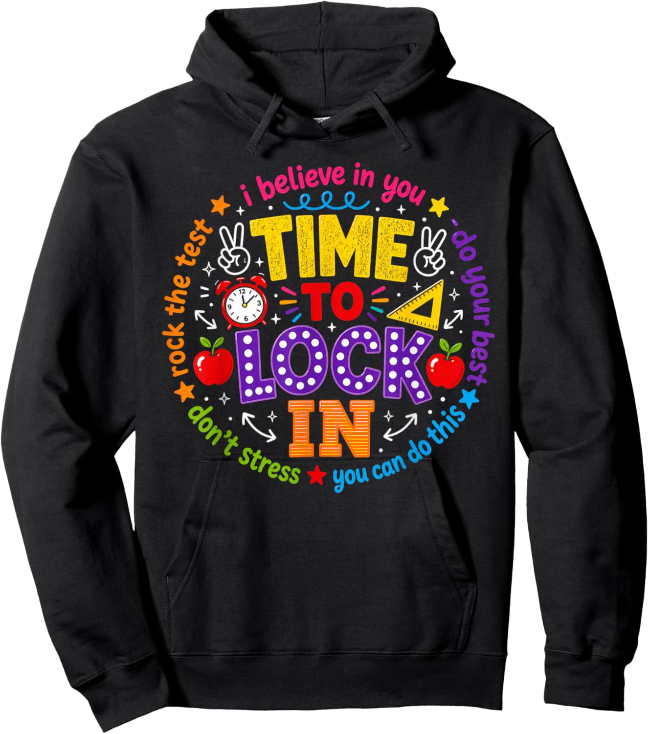 Time to Lock in Test Day Teachers Testing Day Hoodie - Hoodie | Black