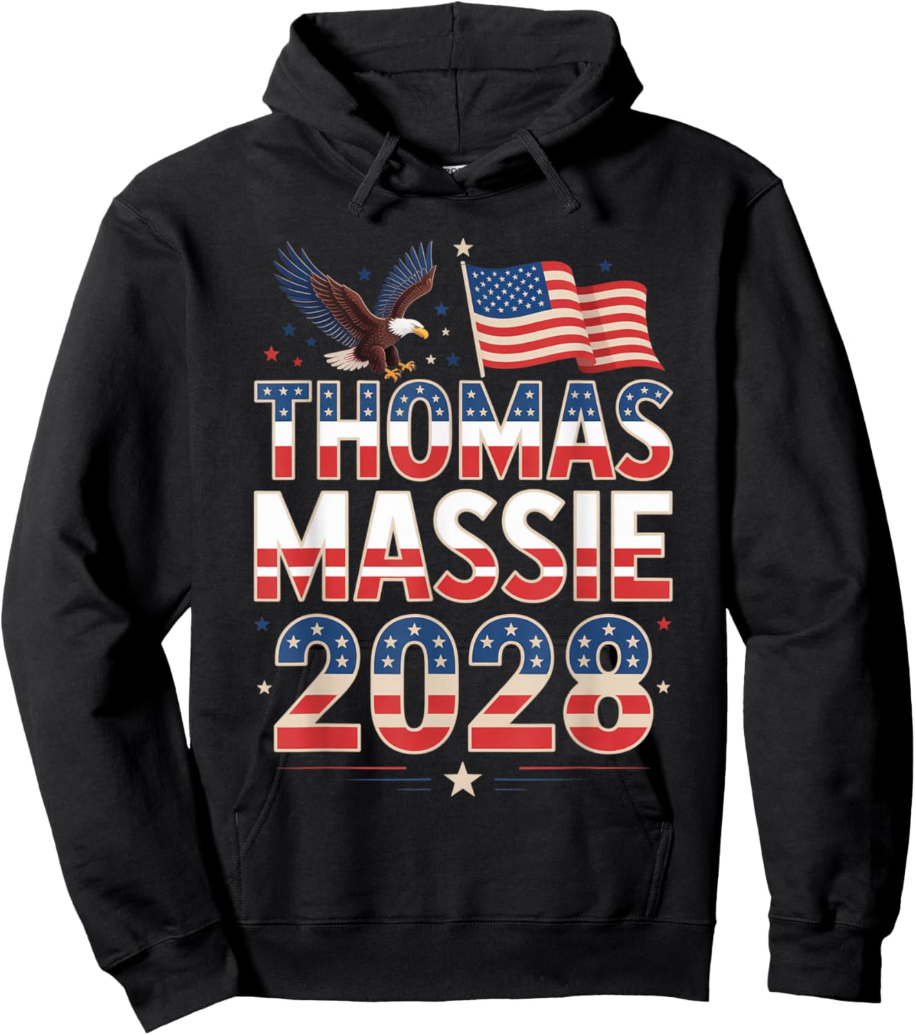 Tomas Massie 2028 America Flag Freedom, Patriot Men Women Hoodie - Hoodie | Black