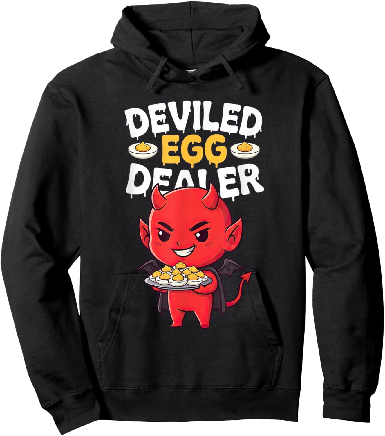 Funny Deviled Egg Dealer Litte Devil Tray Cute Hoodie - Hoodie | Black