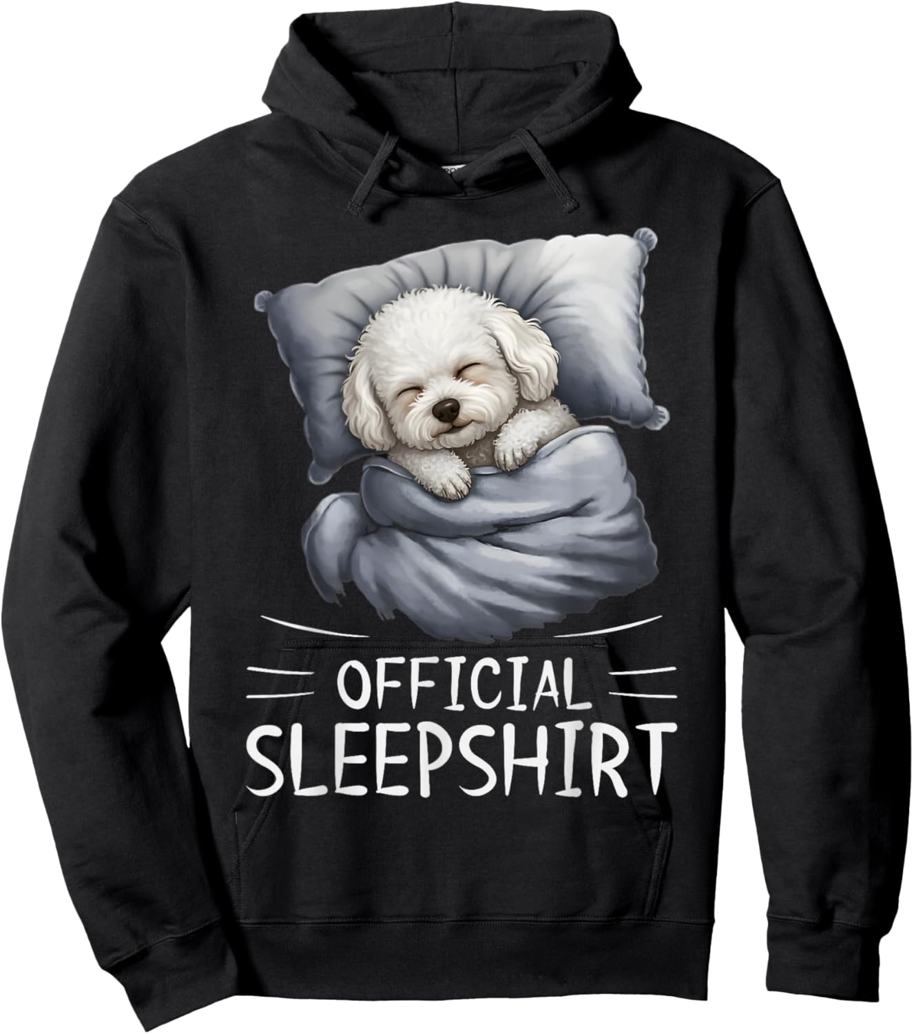 Bichon Frise Dog Official Sleepshirt Pajamas Nightgown Hoodie - Hoodie | Black