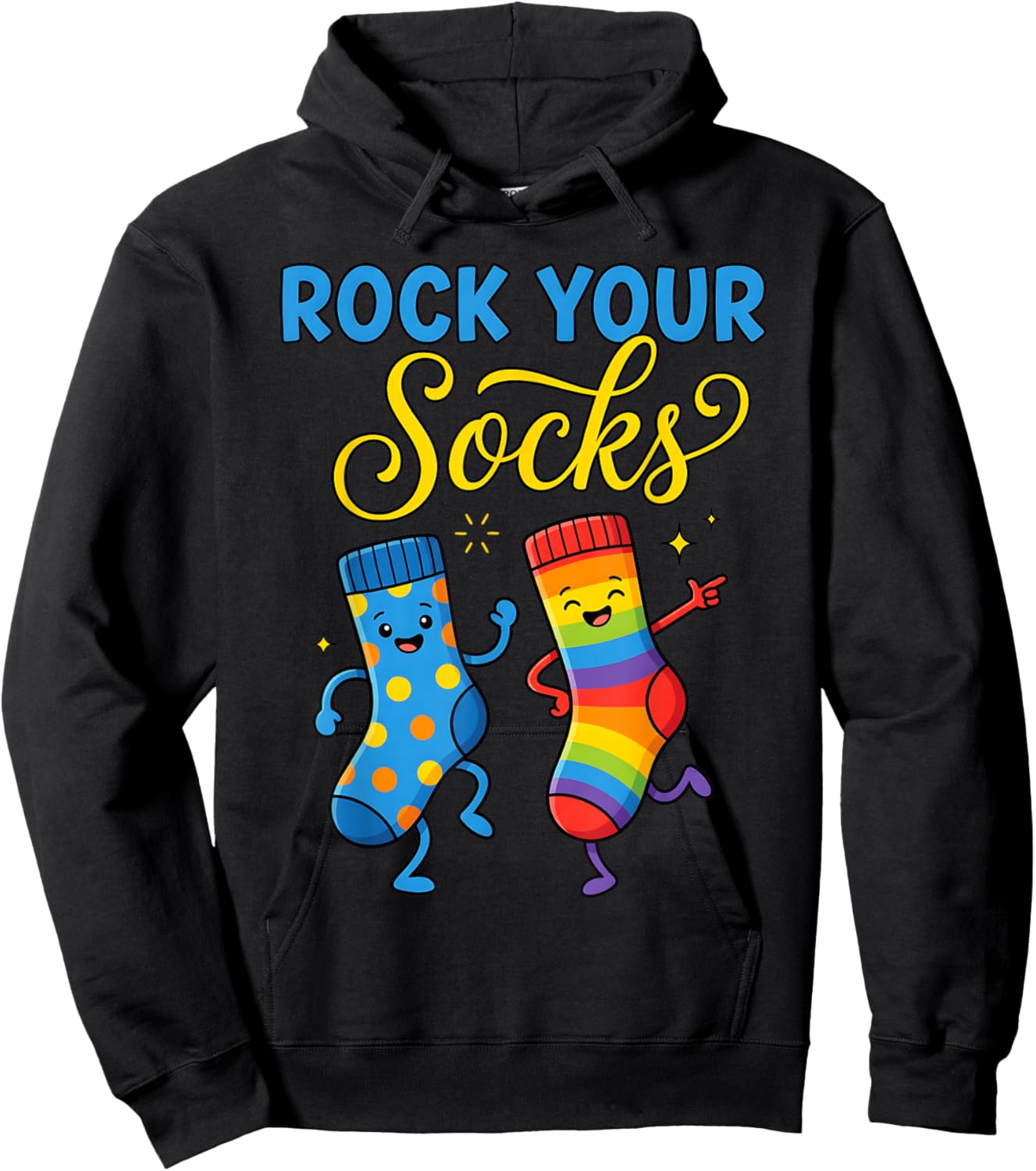 Rock Your Socks Support Awareness World Down Syndrome Day Hoodie - Hoodie | Black