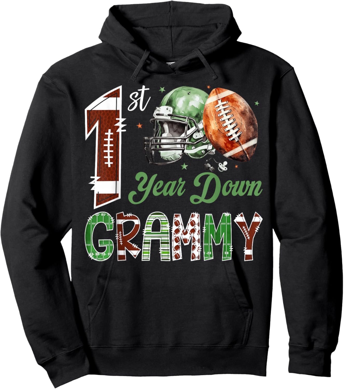 Grammy of The 1 Year Old Football 1st Birthday Boy Party Hoodie - Hoodie | Black
