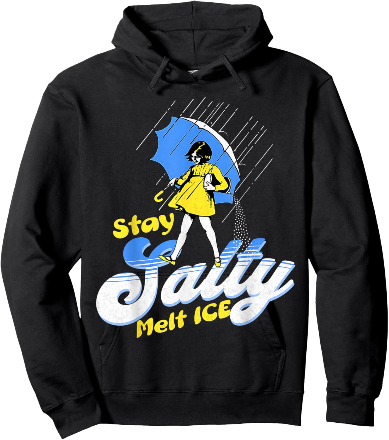 Be Salty Melt ICE Funny Sarcastic Political Humor Retro Hoodie - Hoodie | Black