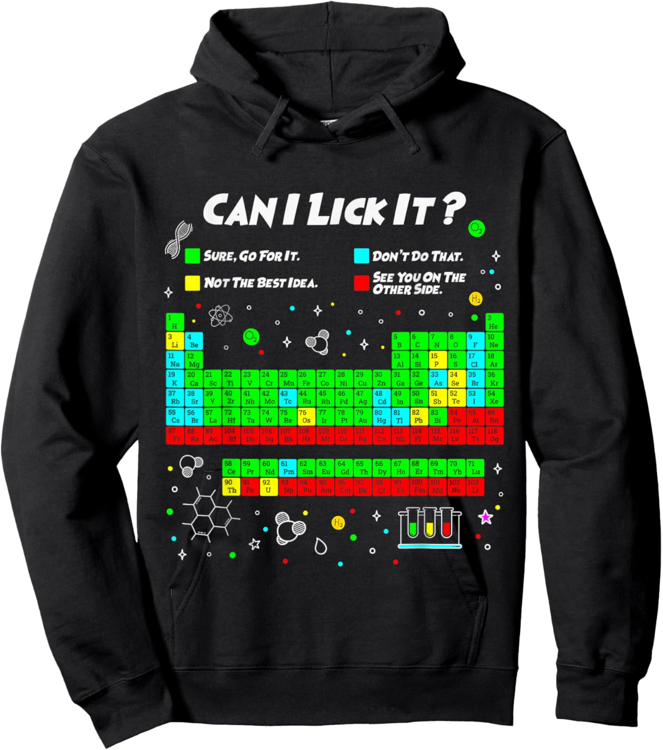 Can I Lick It Periodic Table Funny 100 Days of School Hoodie - Hoodie | Black