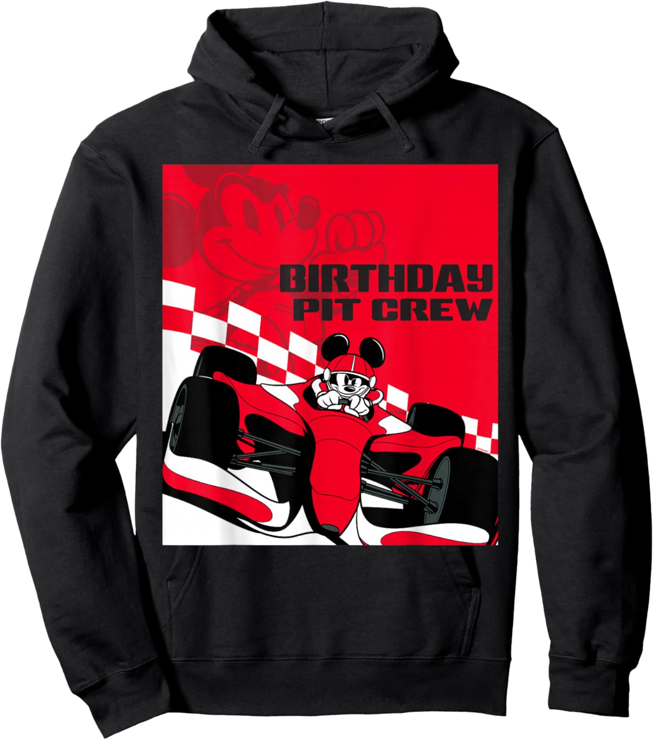 Disney Racing Birthday Pit Crew Mickey Mouse Race Car Party Hoodie - Hoodie | Black