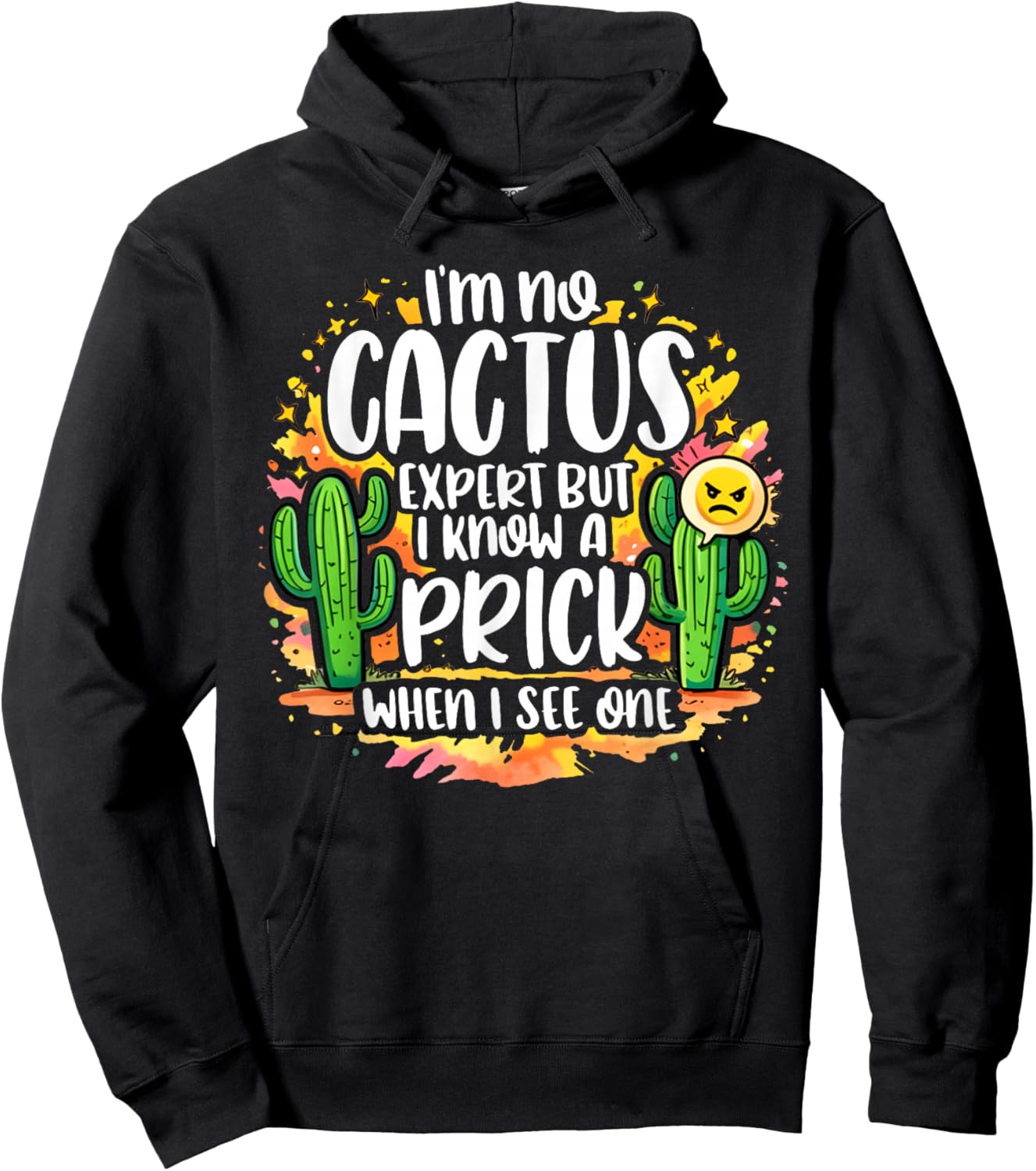 I'm No Cactus Expert But I Know A Prick When I See One Sign Hoodie - Hoodie | Black