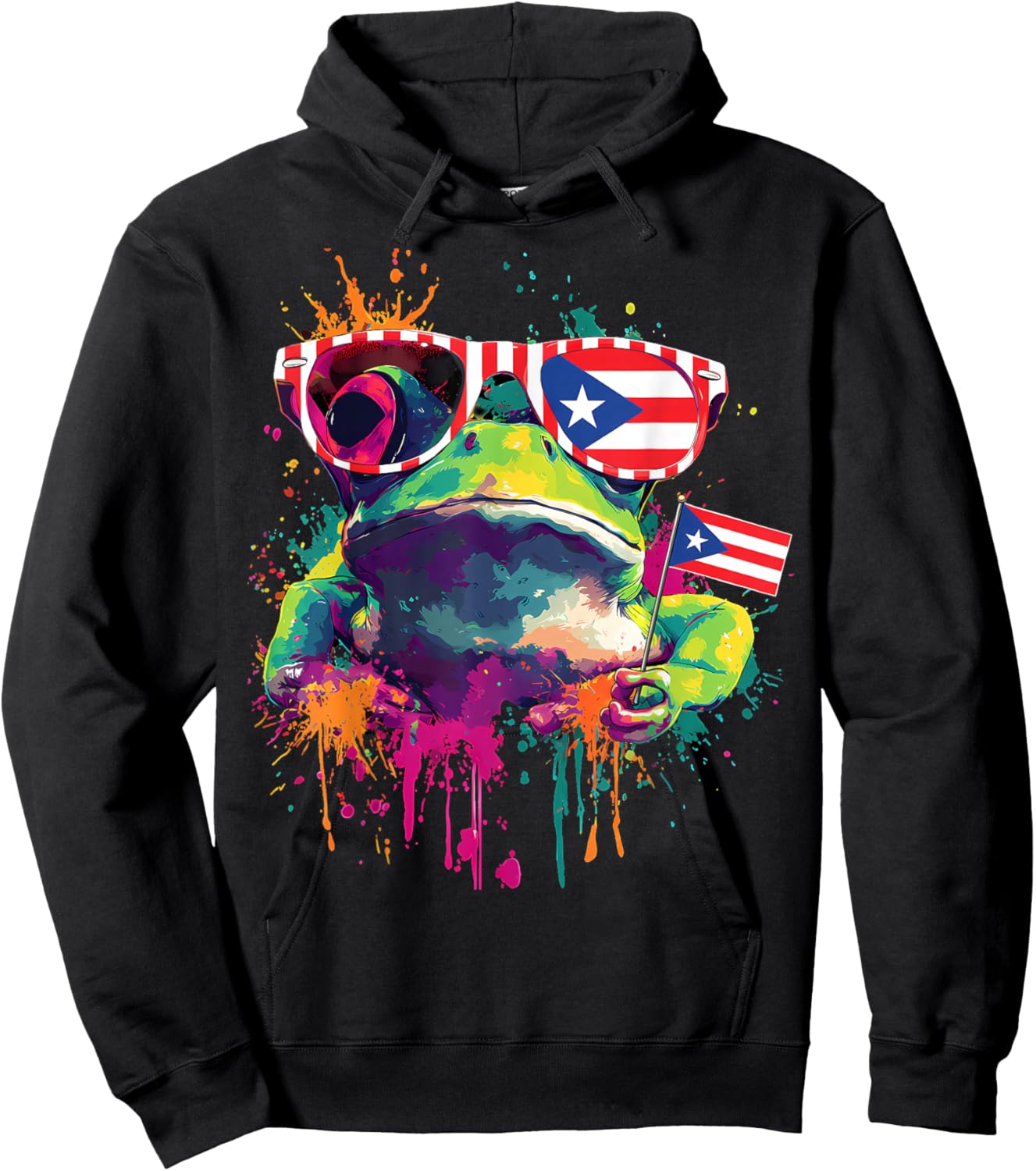 Coqui Frog Puerto Rico Taino Puerto Rican Flag Boricua Hoodie - Hoodie | Black