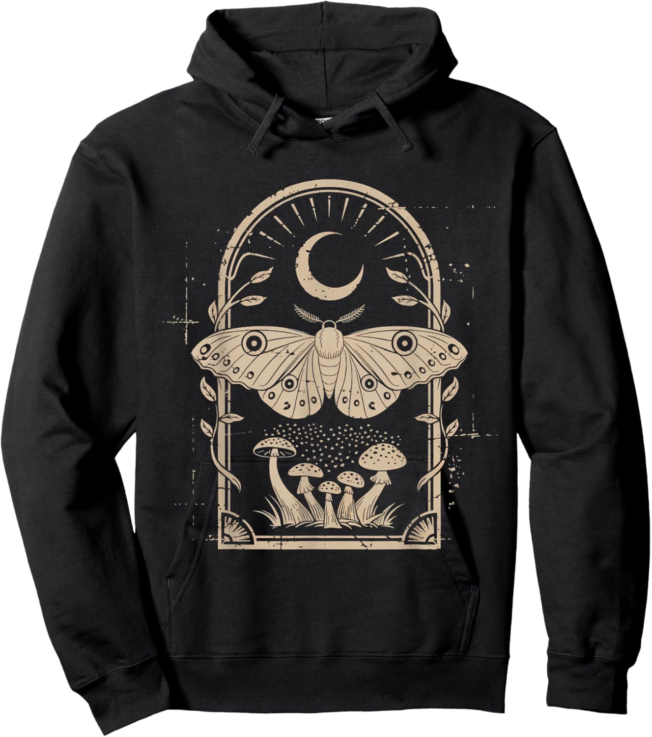 Fairycore Butterfly Grunge Therian Moth Floral Aesthetic Hoodie - Hoodie | Black