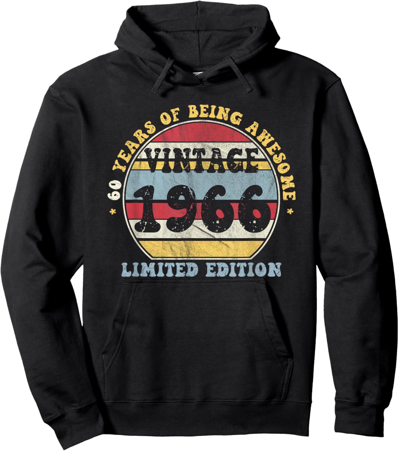 Vintage 1966 Limited Edition 60th Birthday Gifts 60Year Old Hoodie - Hoodie | Black