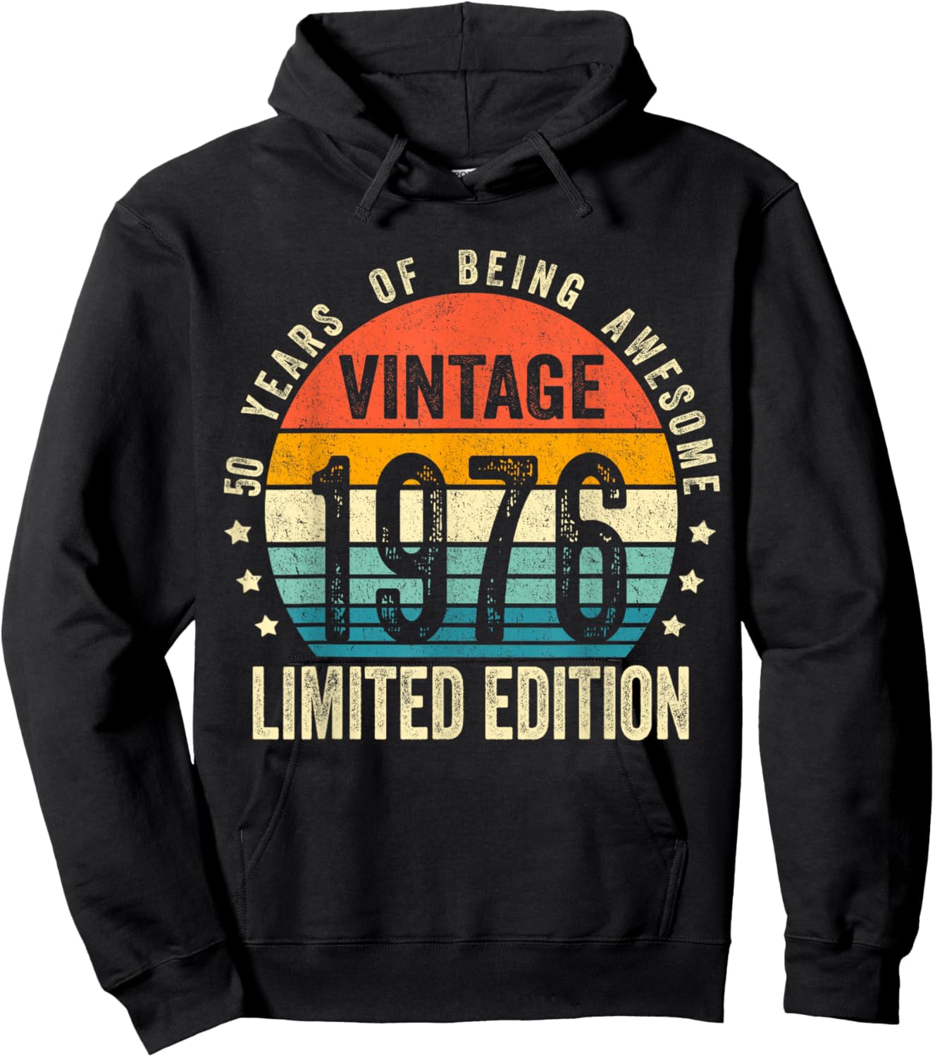 Vintage 1976 50th Birthday Gift Men Women 50 Years Old Hoodie - Hoodie | Black