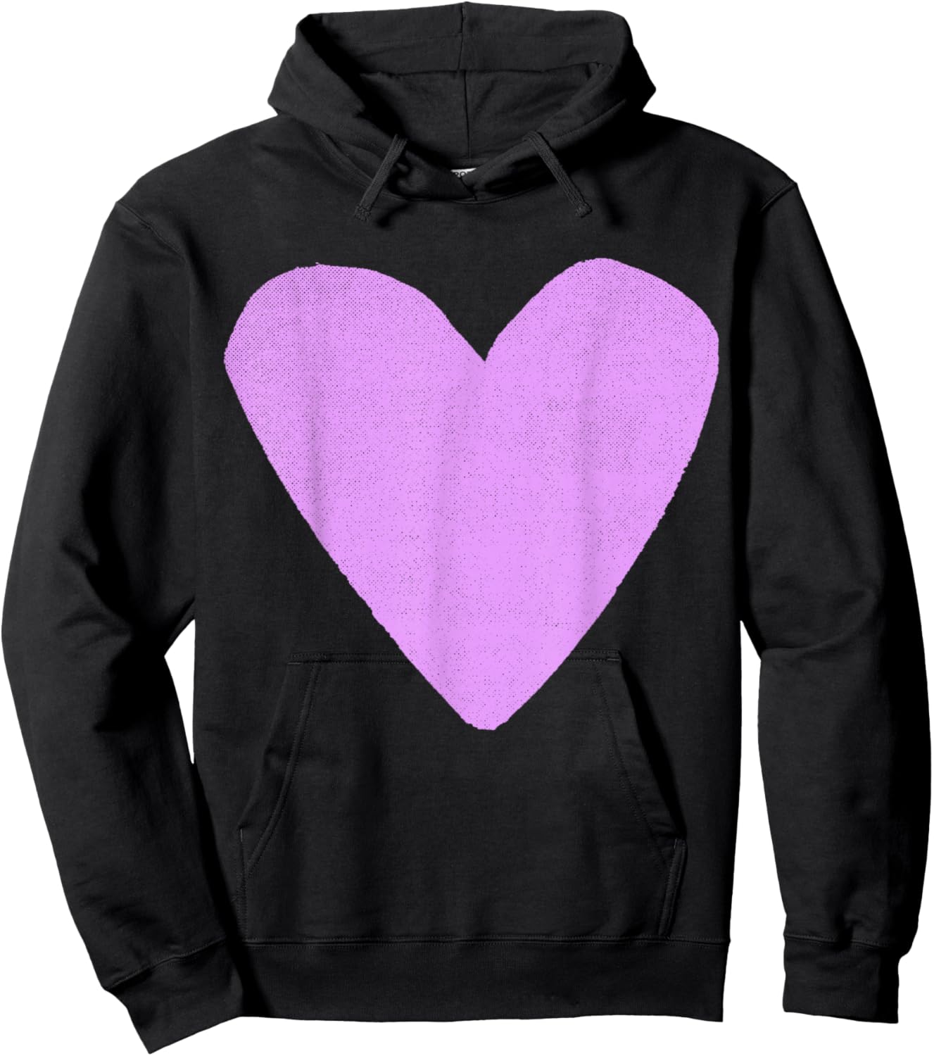 Boho Tops Valentines Day Cute Girls Lavender Heart Hoodie - Hoodie | Black