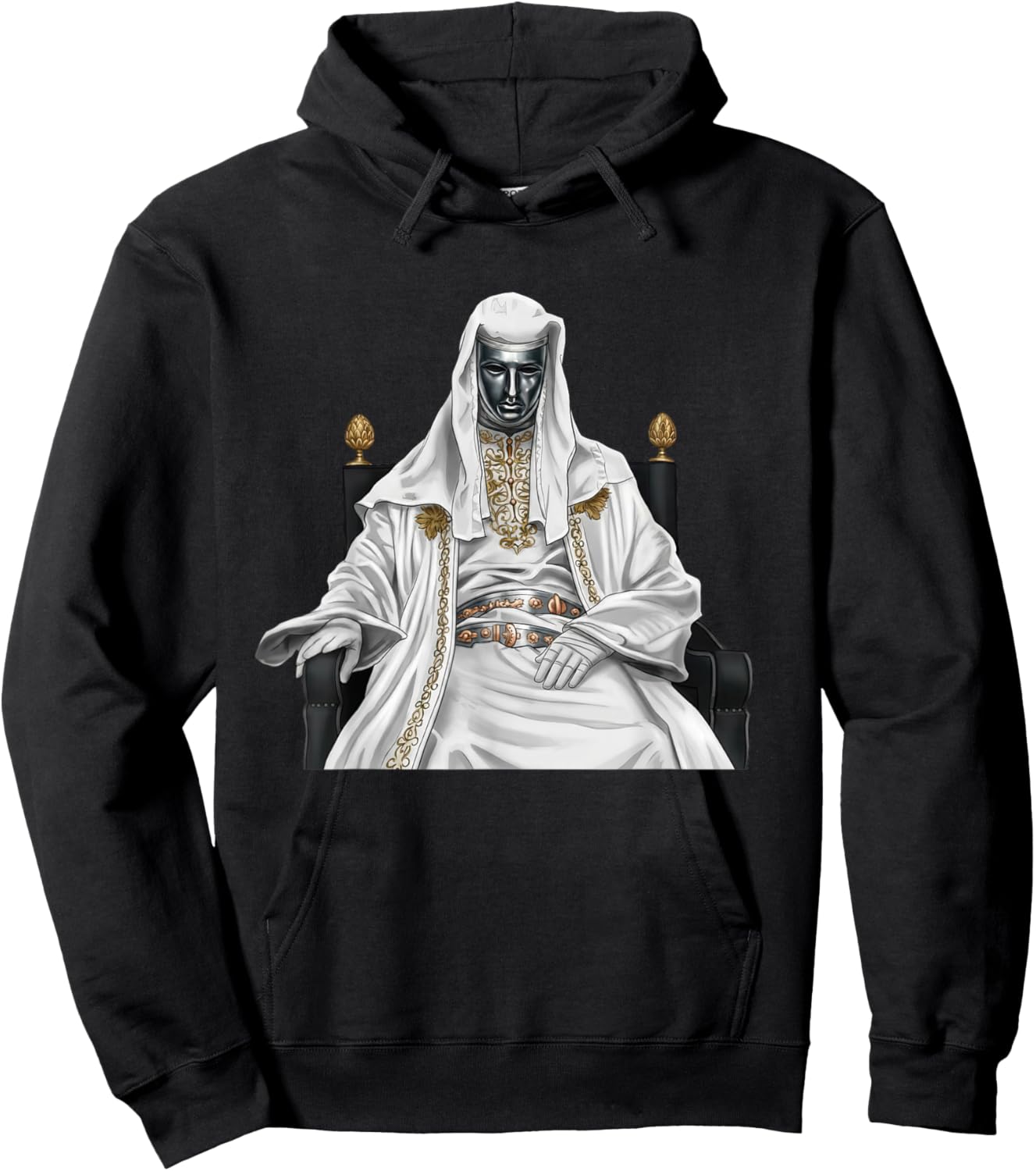 Silver Mask King Baldwin Meme Hoodie - Hoodie | Black