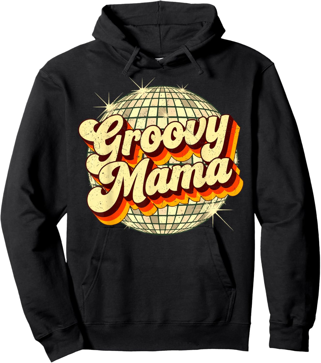 Funky Retro Disco Ball 70s Groovy Mama Party Hoodie - Hoodie | Black