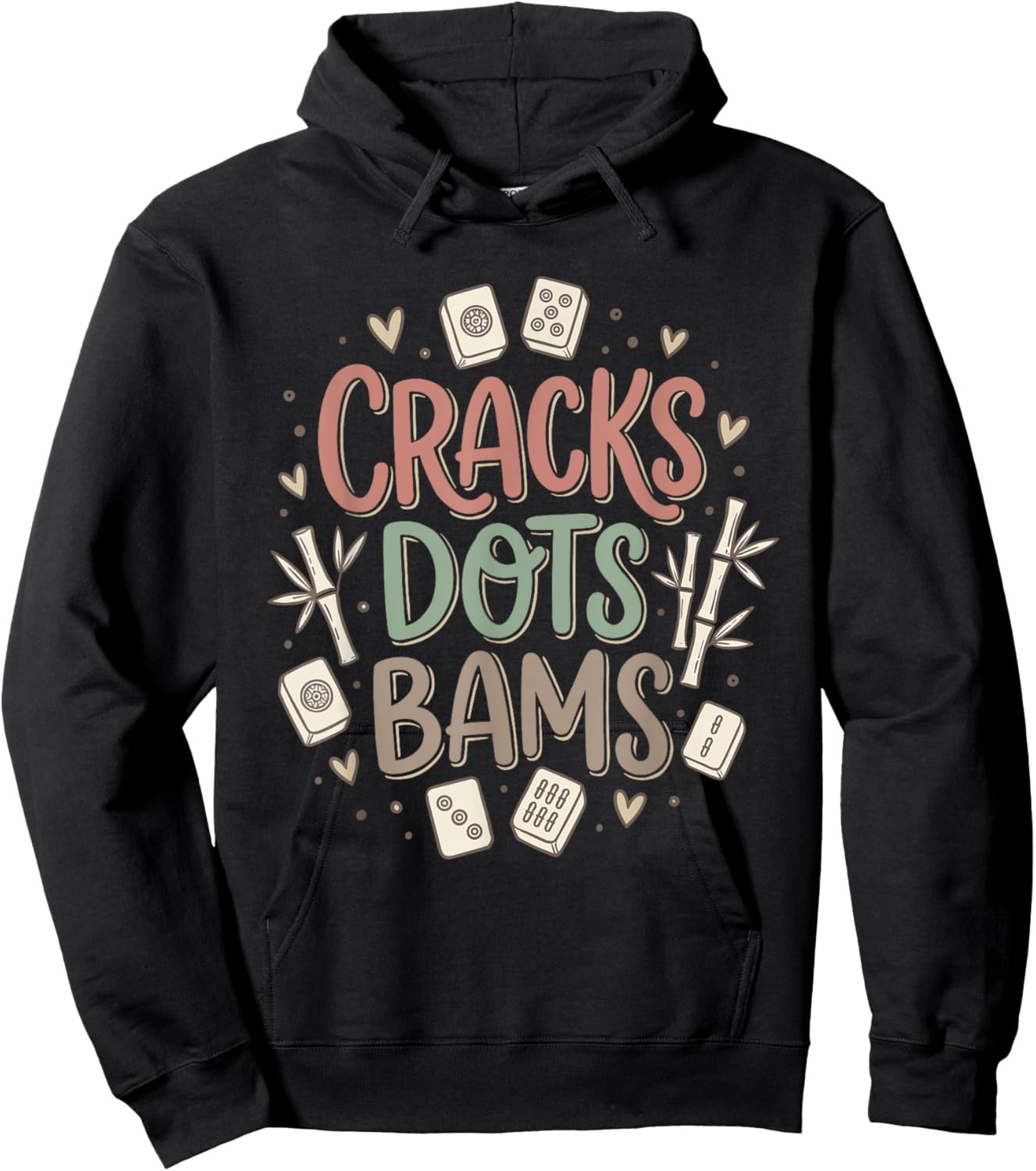 Cracks Dots Bams American Mahjong Player Mah Jongg Game Tile Hoodie - Hoodie | Black