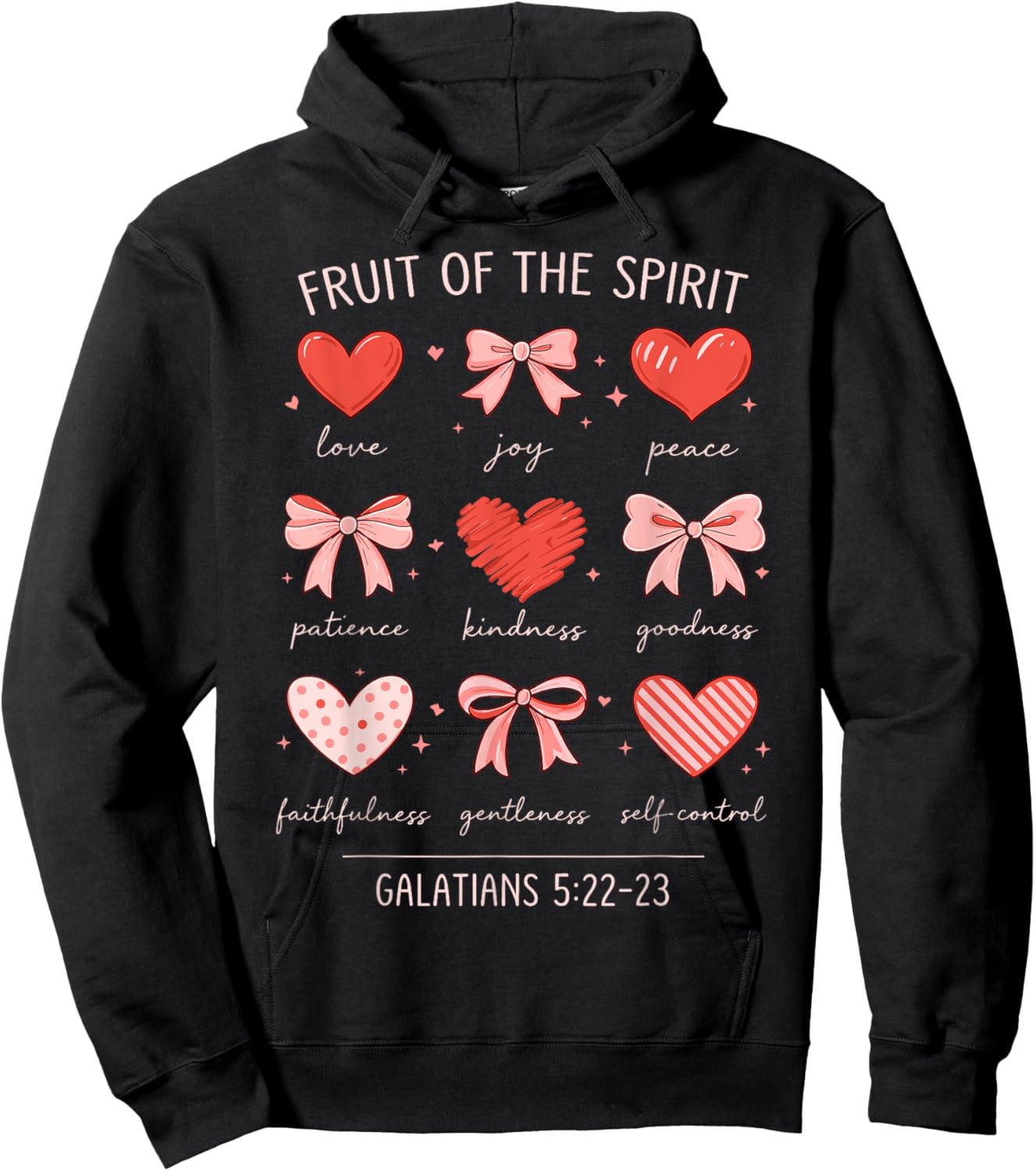 Christian Valentine Fruit of The Spirit Galatians 5:22-23 Hoodie - Hoodie | Black