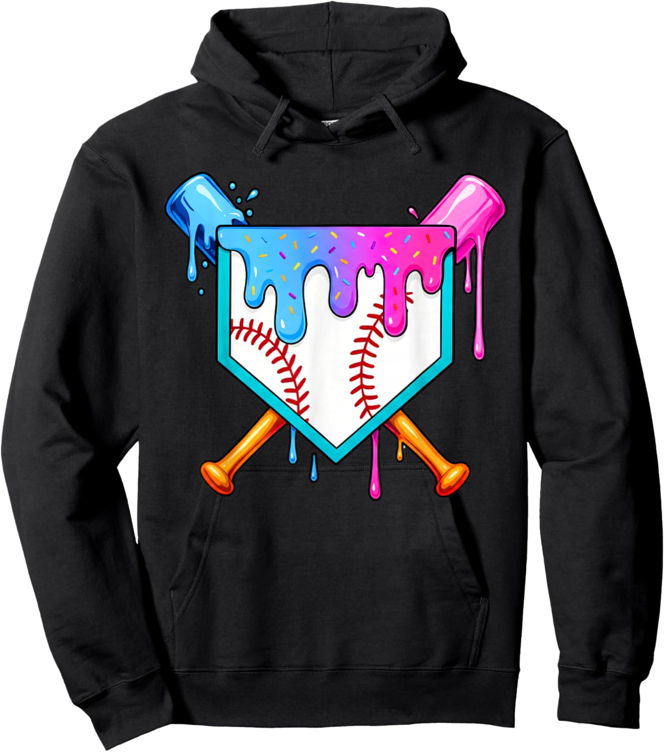 Baseball Sport Respect The Drip Boys Baseball Hoodie - Hoodie | Black
