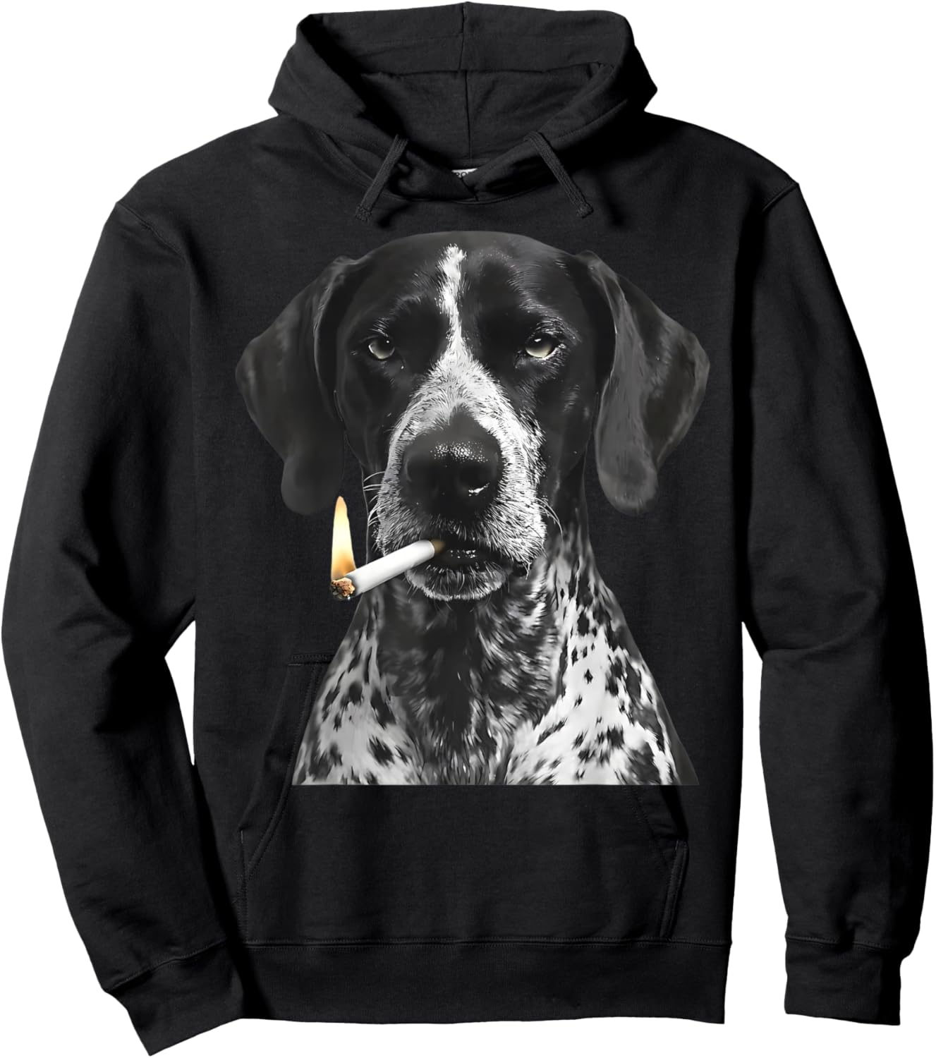 Cool German Shorthaired Pointer Smoking GSP Graphic Dog Mom Hoodie - Hoodie | Black