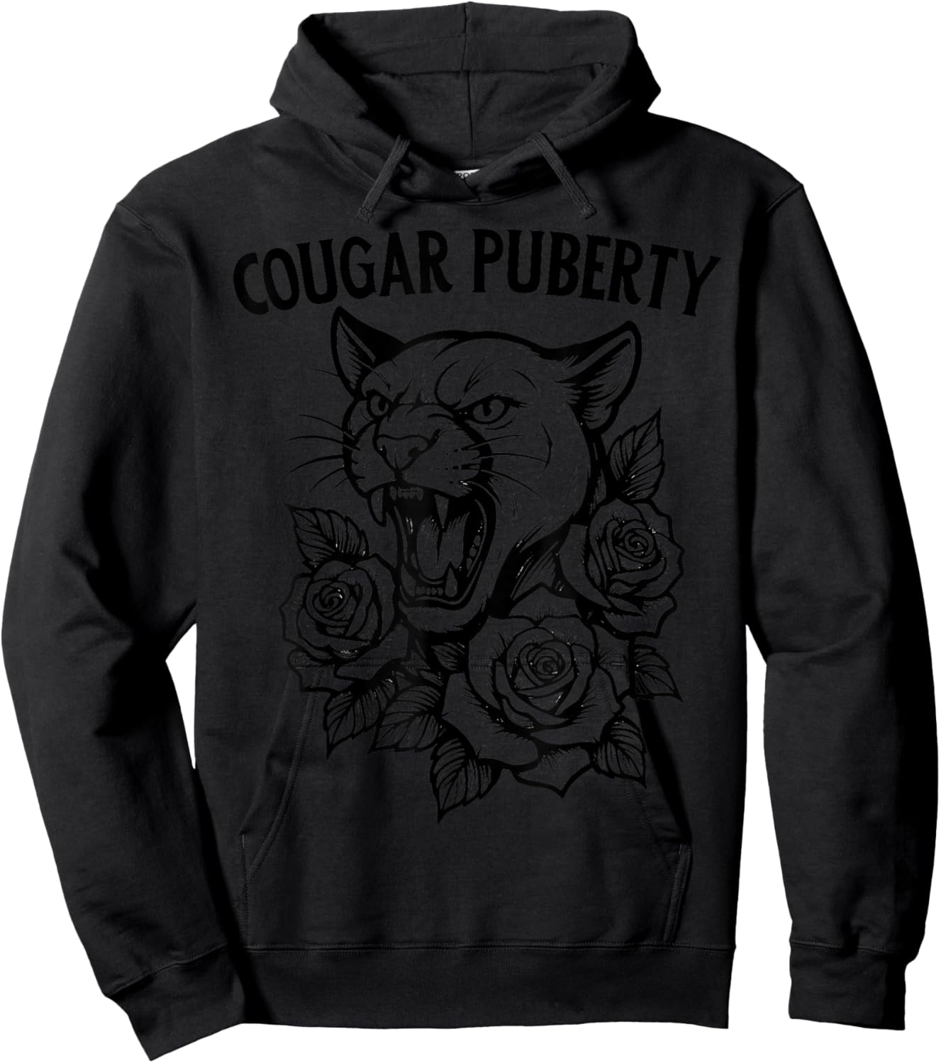 Cougar Puberty Funny Menopause Perimenopause Hoodie - Hoodie | Black