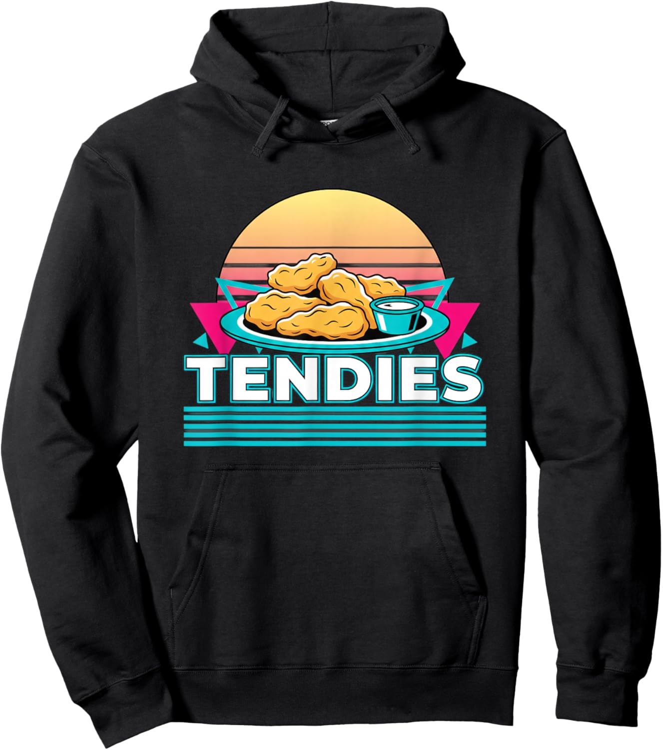Chicken Tendies Retro Plate, TENDIES Fan Pride Hoodie - Hoodie | Black
