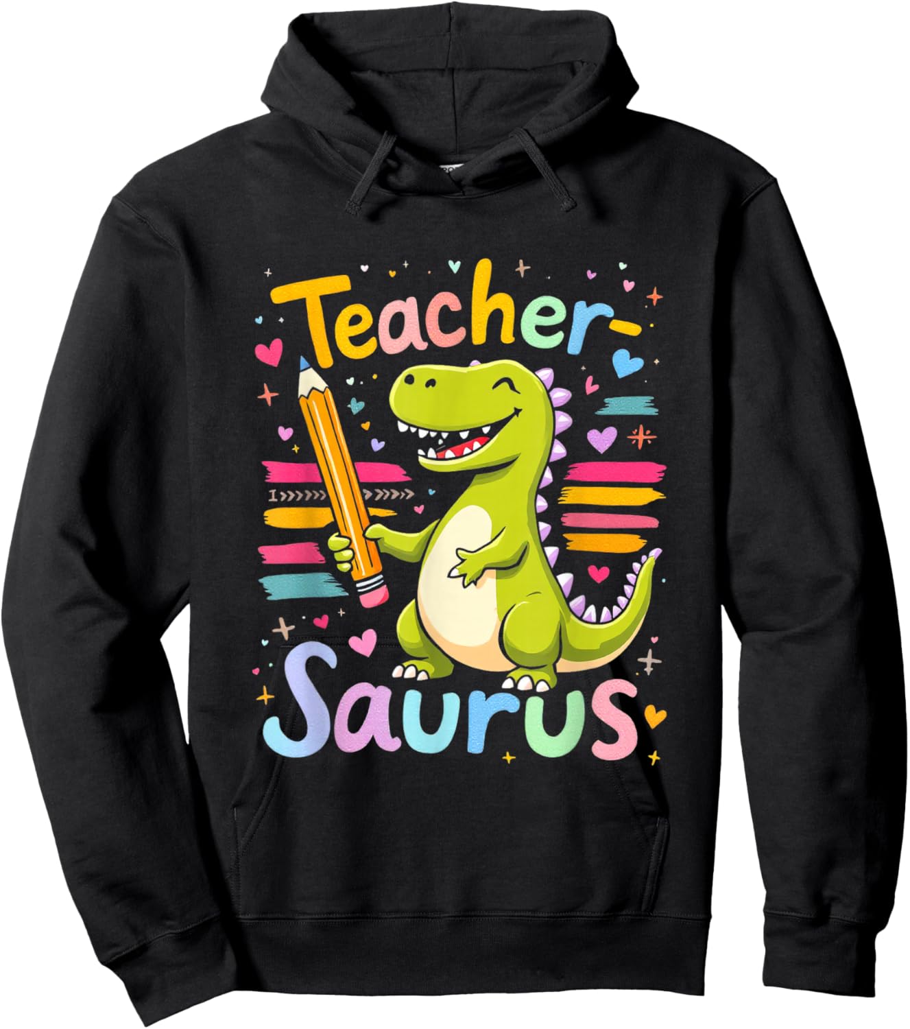 Teacher-Saurus Teacher Dinosaur Hoodie - Hoodie | Black