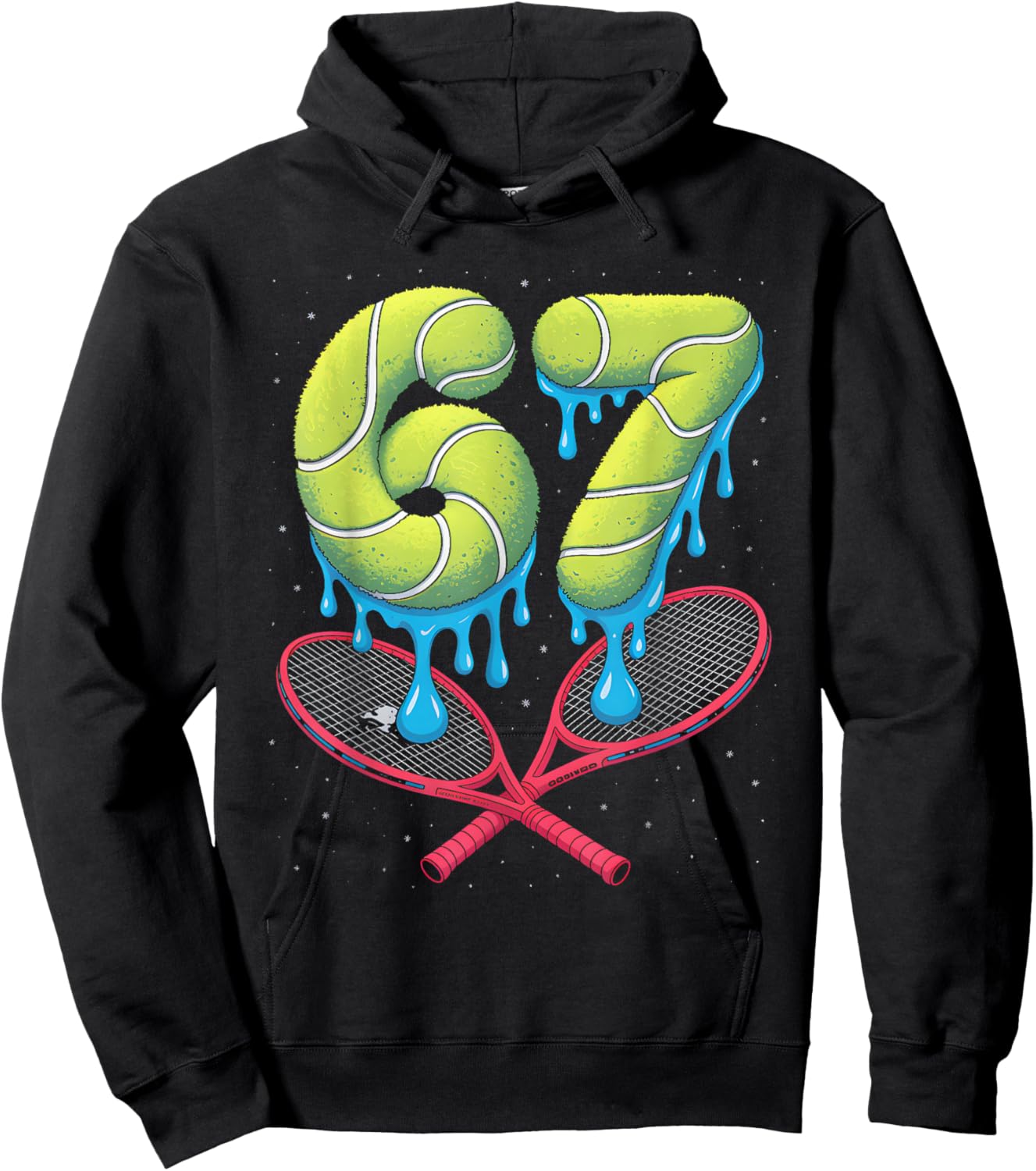 Tennis 67 Six Seven Funny Meme Drip Kids Hoodie - Hoodie | Black