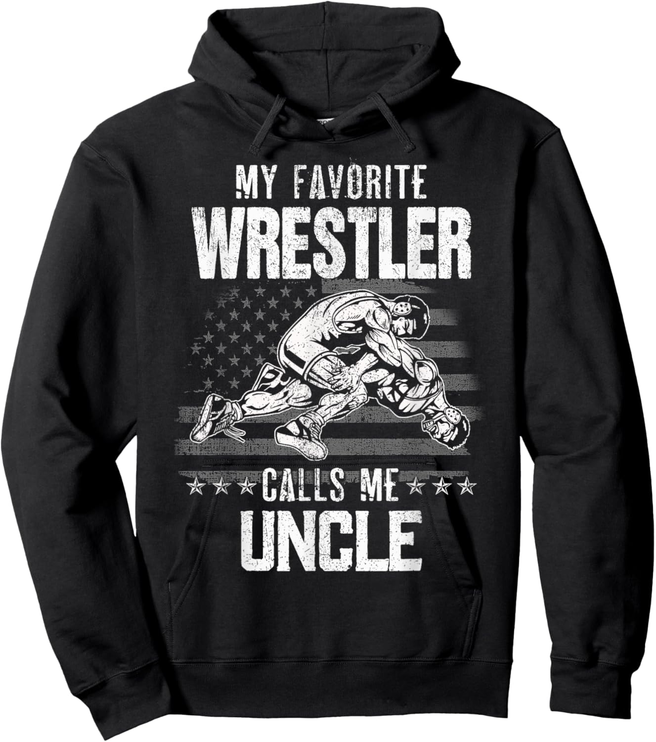 Wrestling My Favorite Wrestler Calls Me Uncle Xmas Hoodie - Hoodie | Black