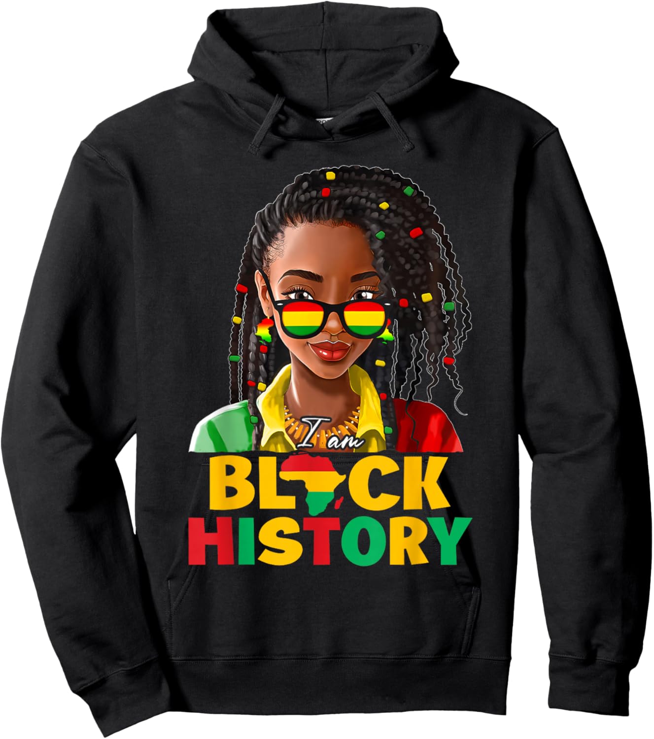 I Am Black History Women Girl Black History Month Juneteenth Hoodie - Hoodie | Black