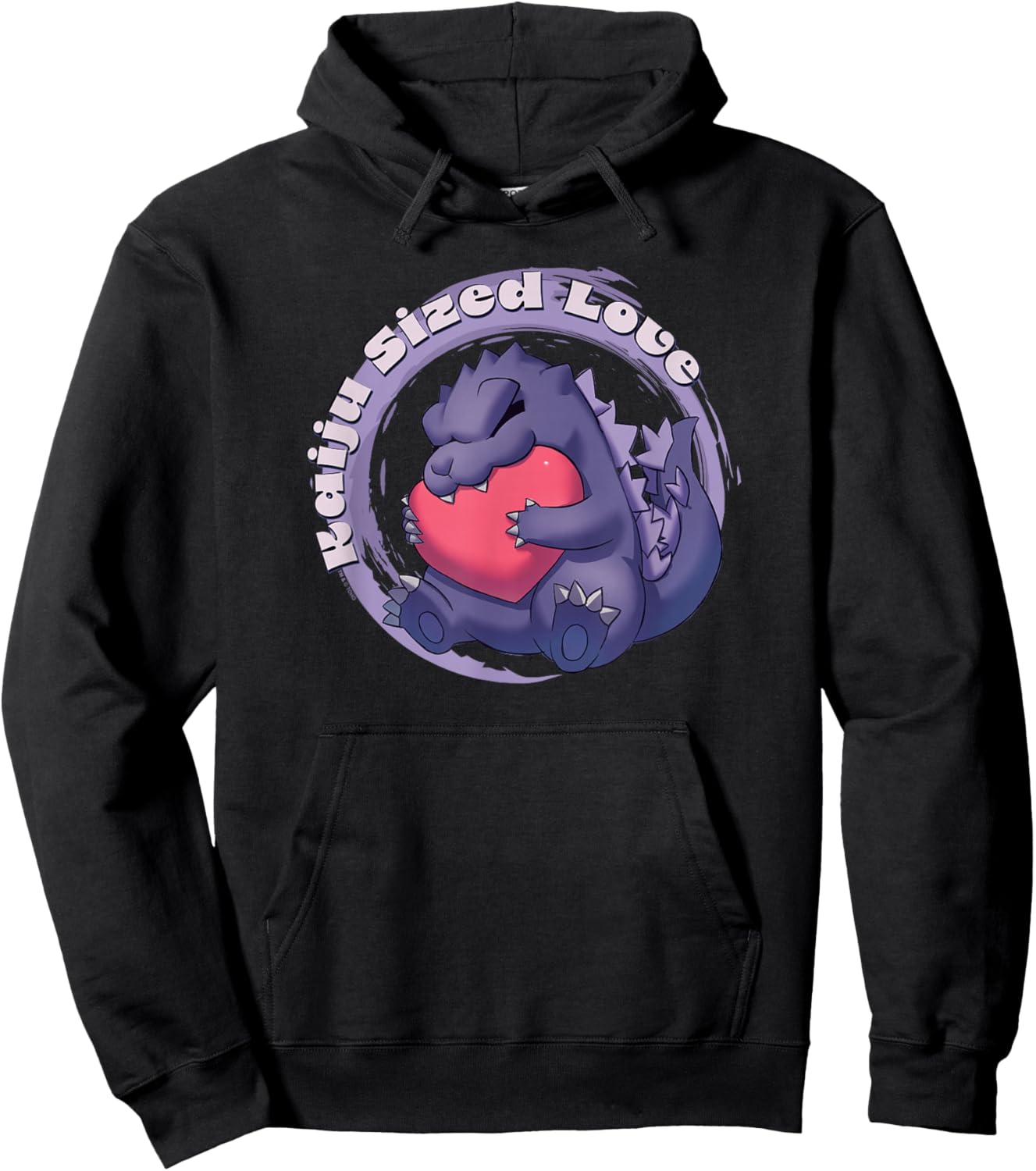 Godzilla Kaiju Sized Love Cute Cuddly Heart Valentine's Day Hoodie - Hoodie | Black