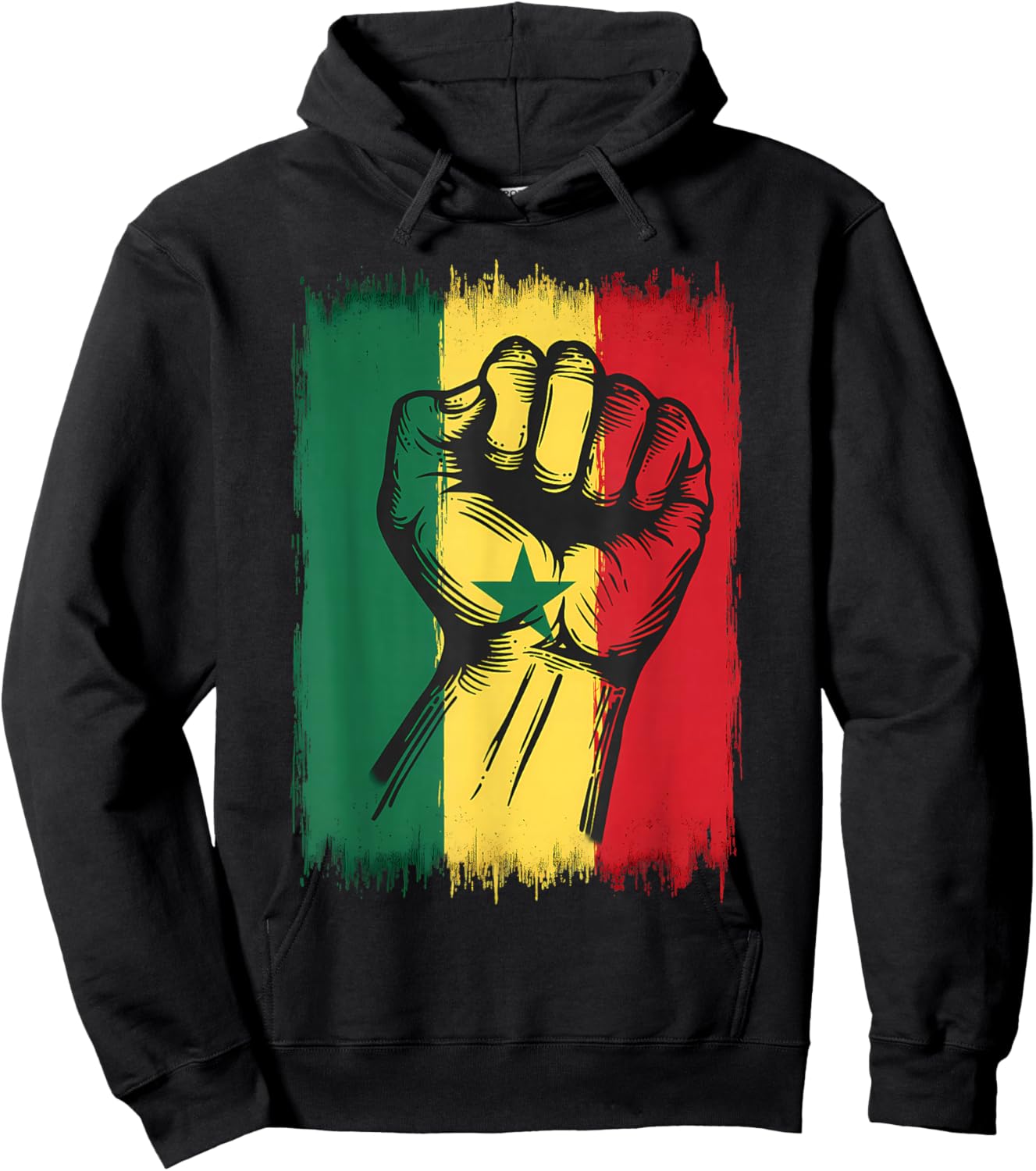 Senegal Roots Handfist Senegalese Flag Hoodie - Hoodie | Black