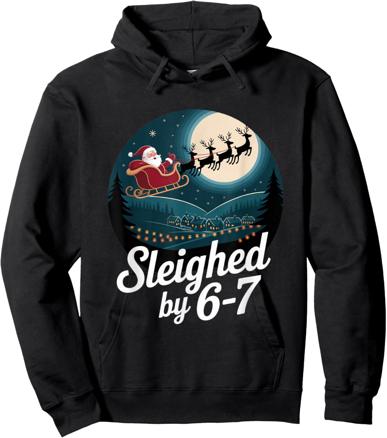Christmas 67 Funny Xmas Six Seven Ugly Sweater 6-7 Hoodie - Hoodie | Black
