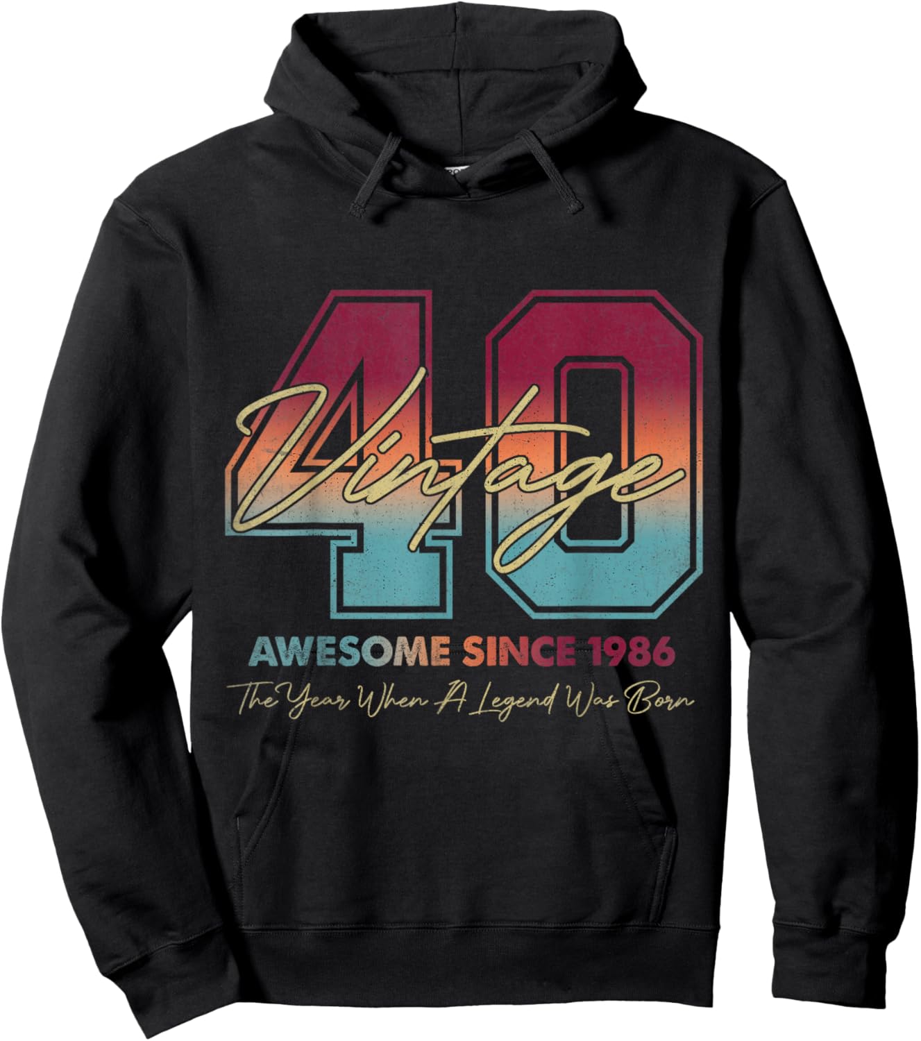 Vintage 40th Birthday Since 1986 Limited Edition 40 Year Old Hoodie - Hoodie | Black